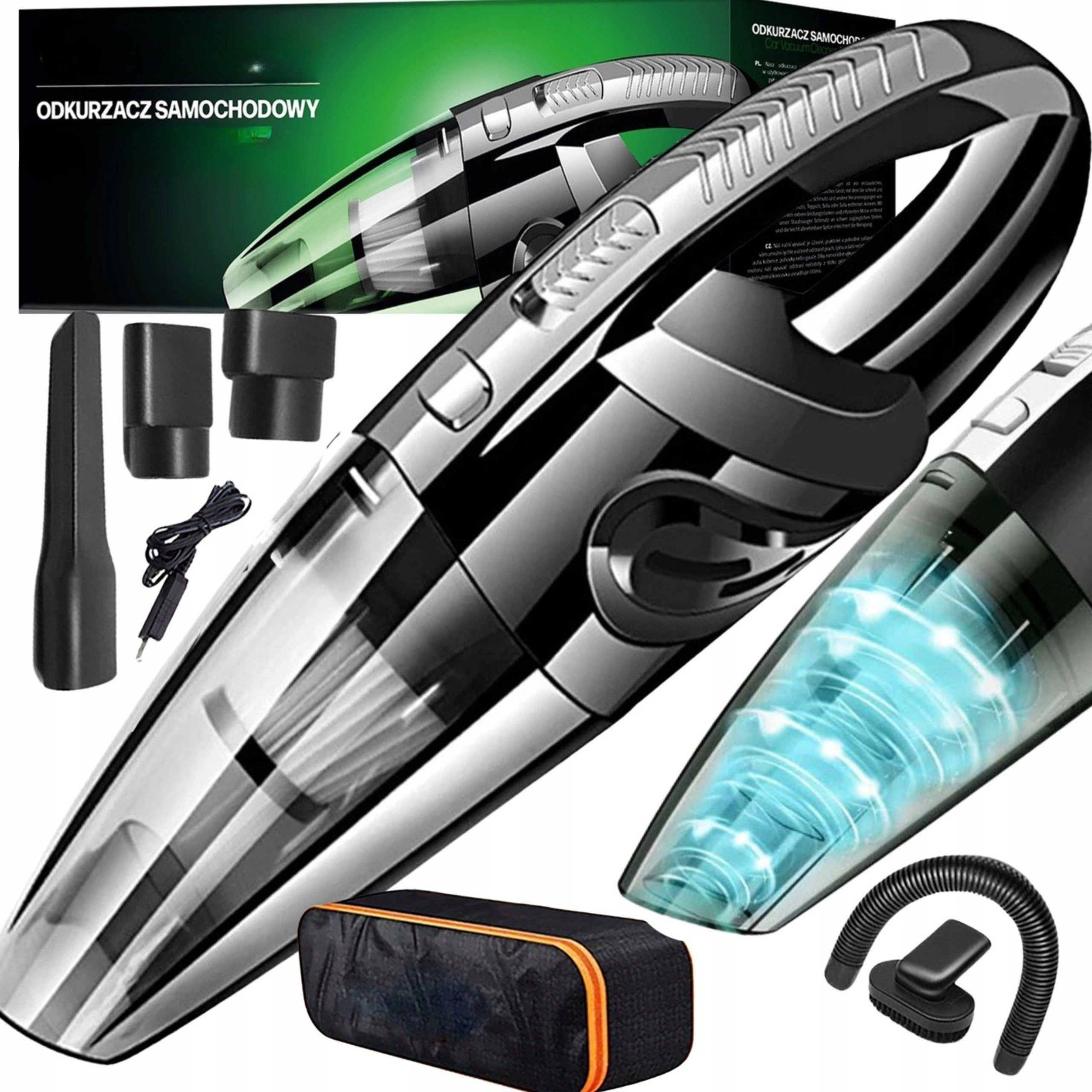 CORDLESS CAR VACUUM CLEANER HANDHELD STRONG SET XL TIPS BAG