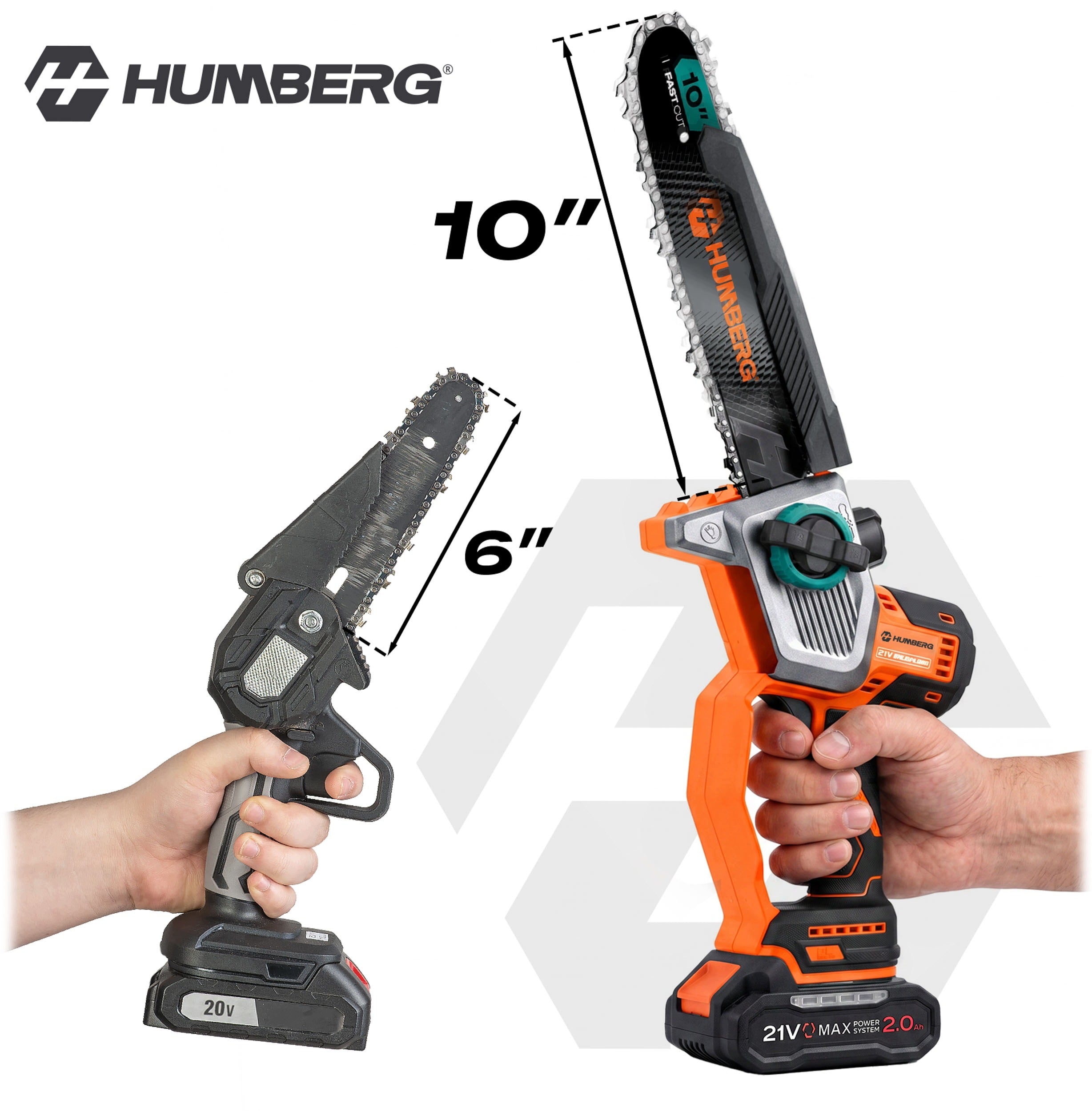 CORDLESS CHAINSAW 2x2.0Ah BRANCH 10" + 8'' SAW HUMBERG Manufacturer code 543711