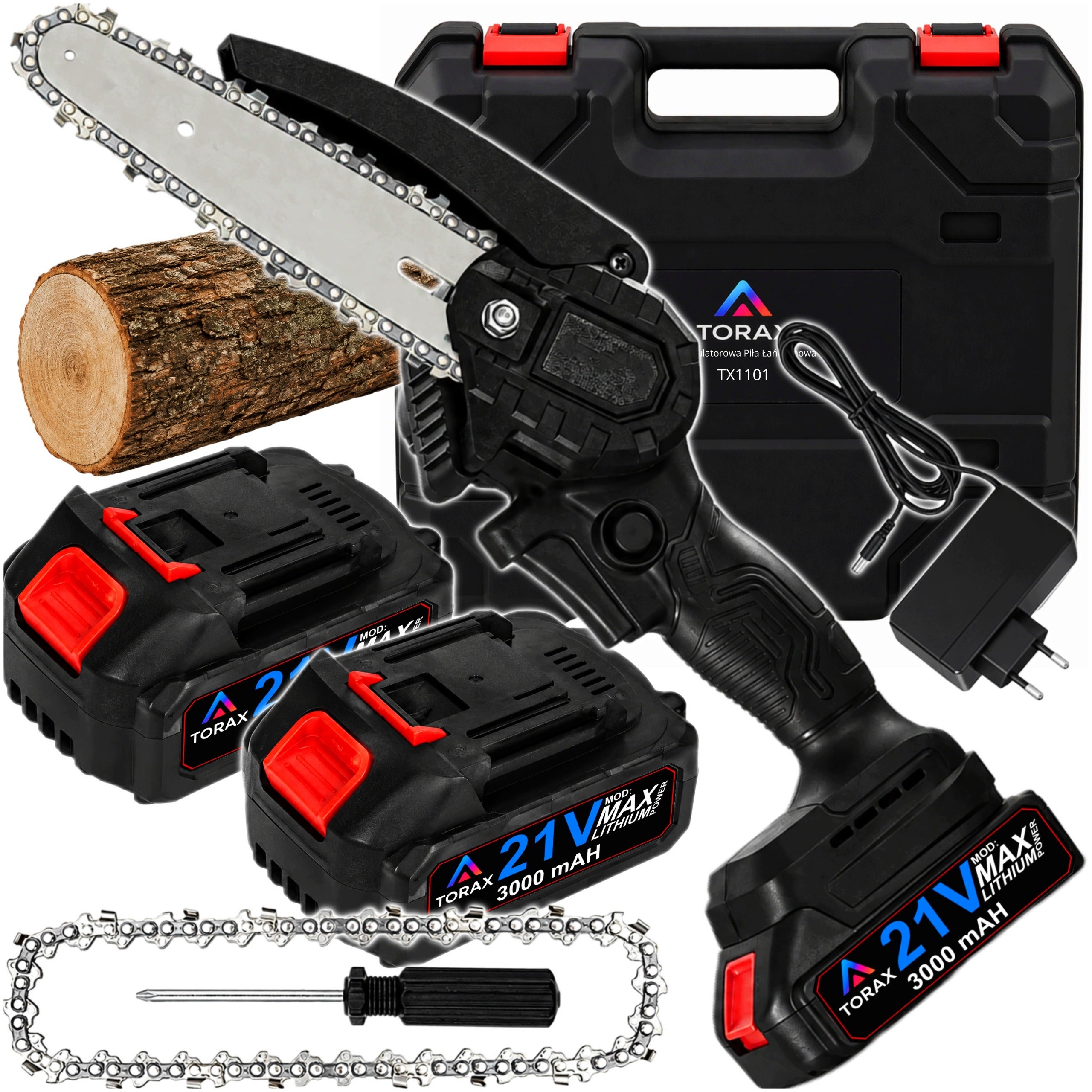 CORDLESS CHAINSAW 6" BRANCH SAW 2xAKU 21V FOR GARDEN