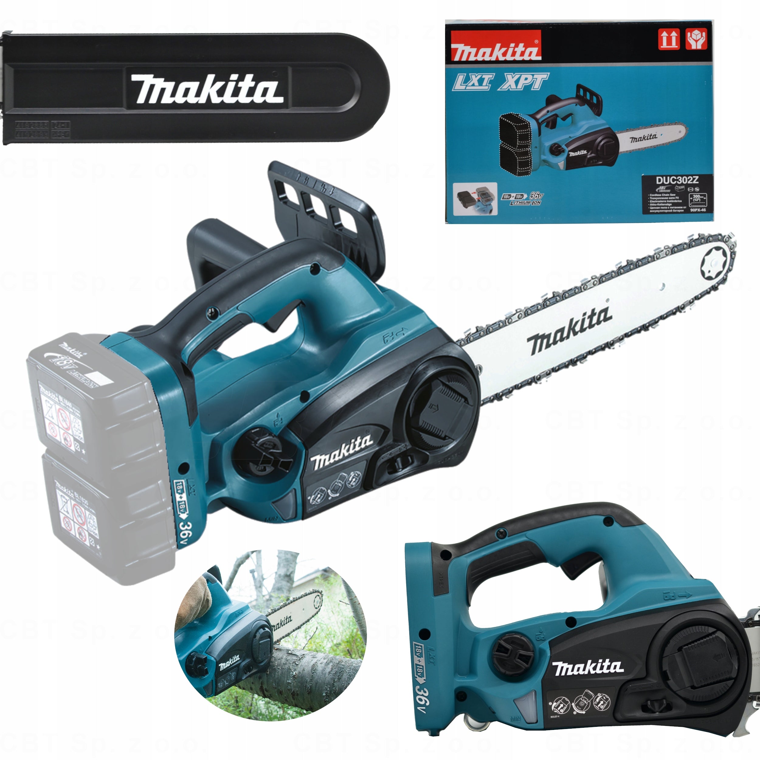 CORDLESS CHAINSAW 800W BODY 36V GUIDE 30