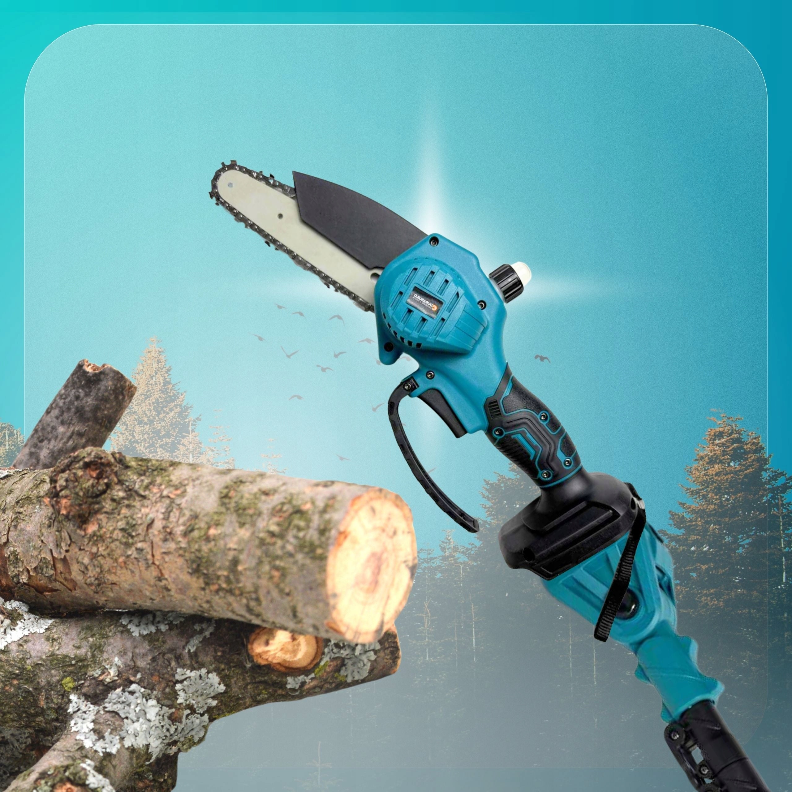 CORDLESS CHAINSAW + ROTARY BOOM FOR TREES 2M SET Manufacturer code Zestaw piła + wysięgnik rotacyjny