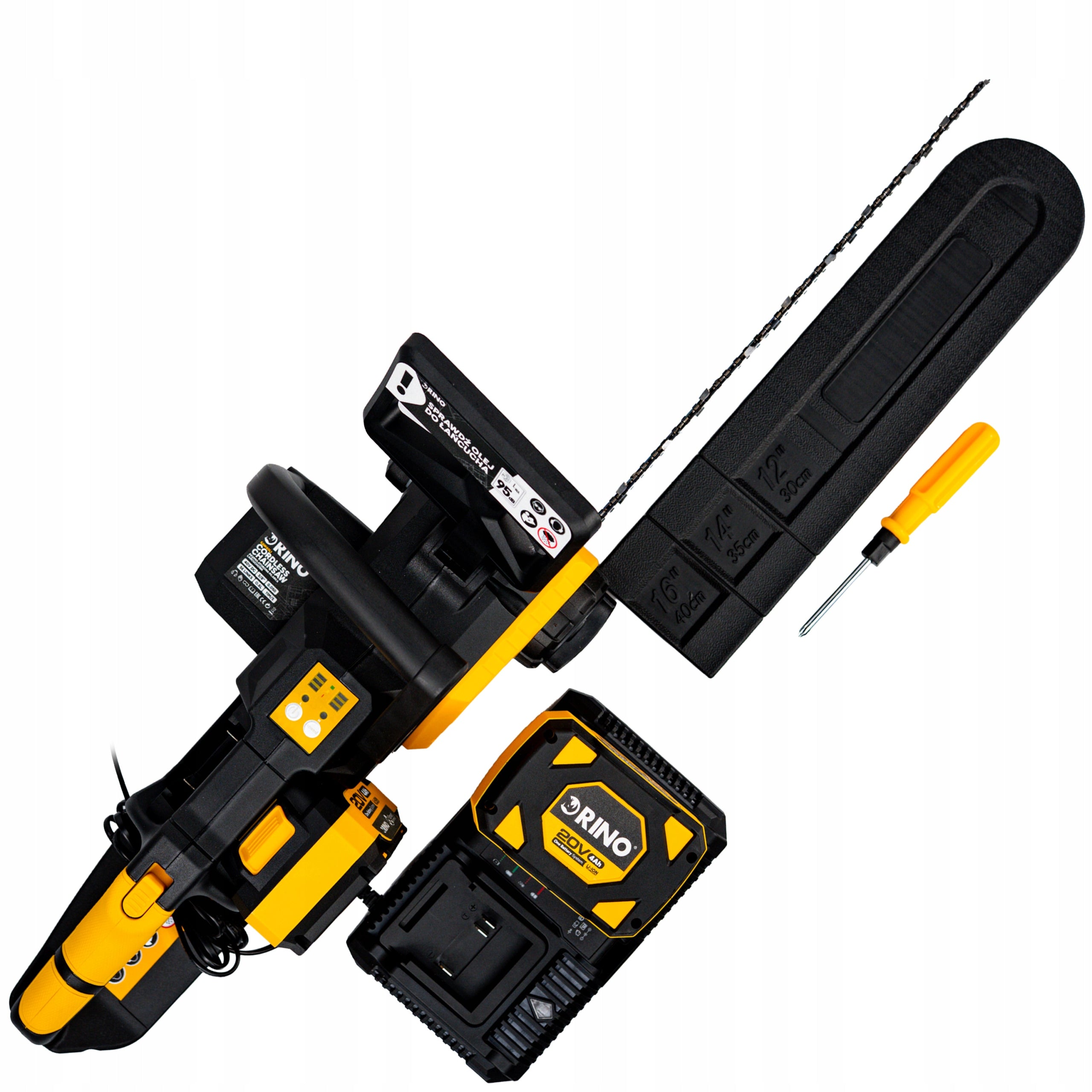 CORDLESS CHAINSAW WOOD SAW +2X BATTERY 4AH RINO 40V Manufacturer code RN-29243