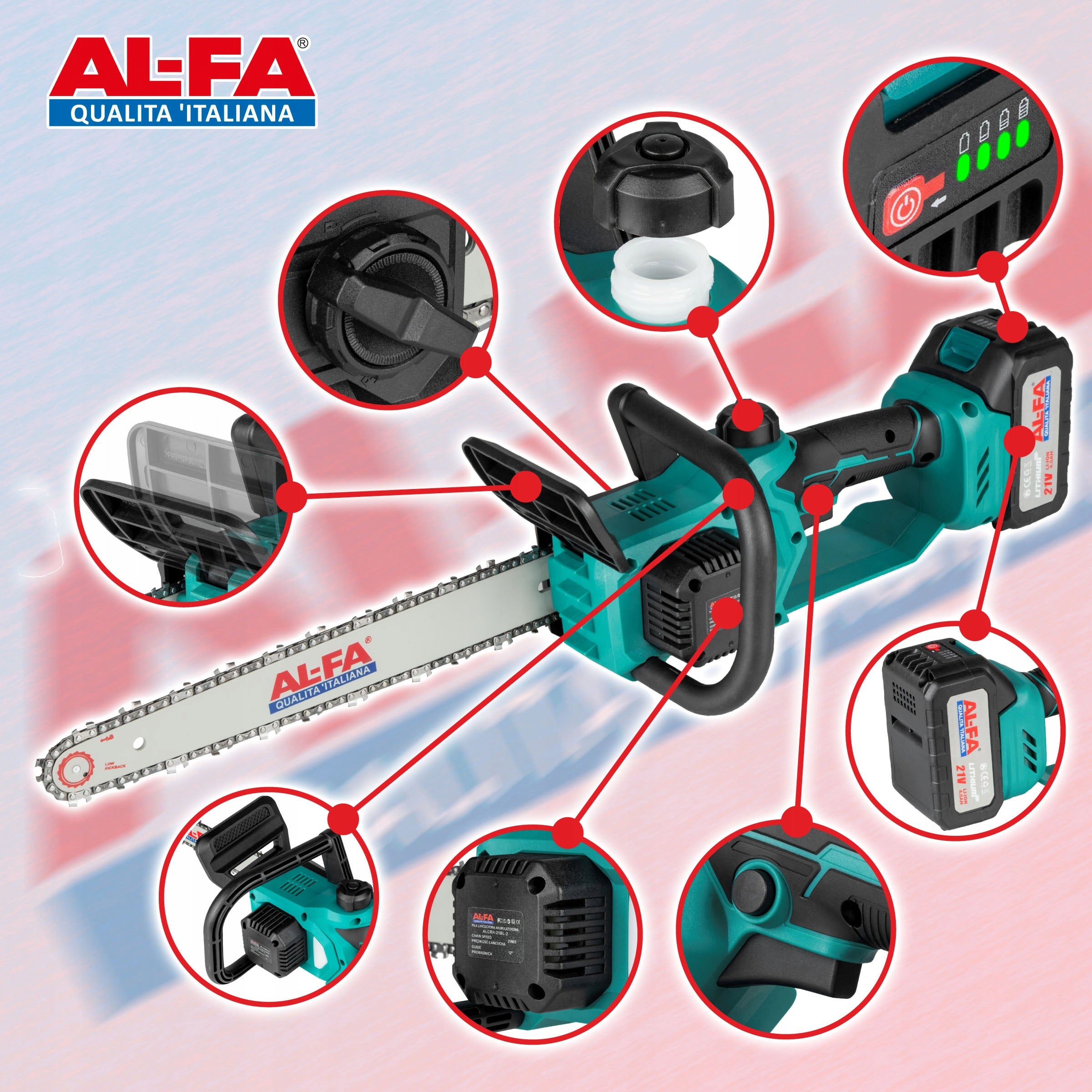 CORDLESS Chainsaw 12" Garden Saw 2x Guide 2 Batteries Manufacturer code piła cięcie drewna lekka poręczna 2 baterie