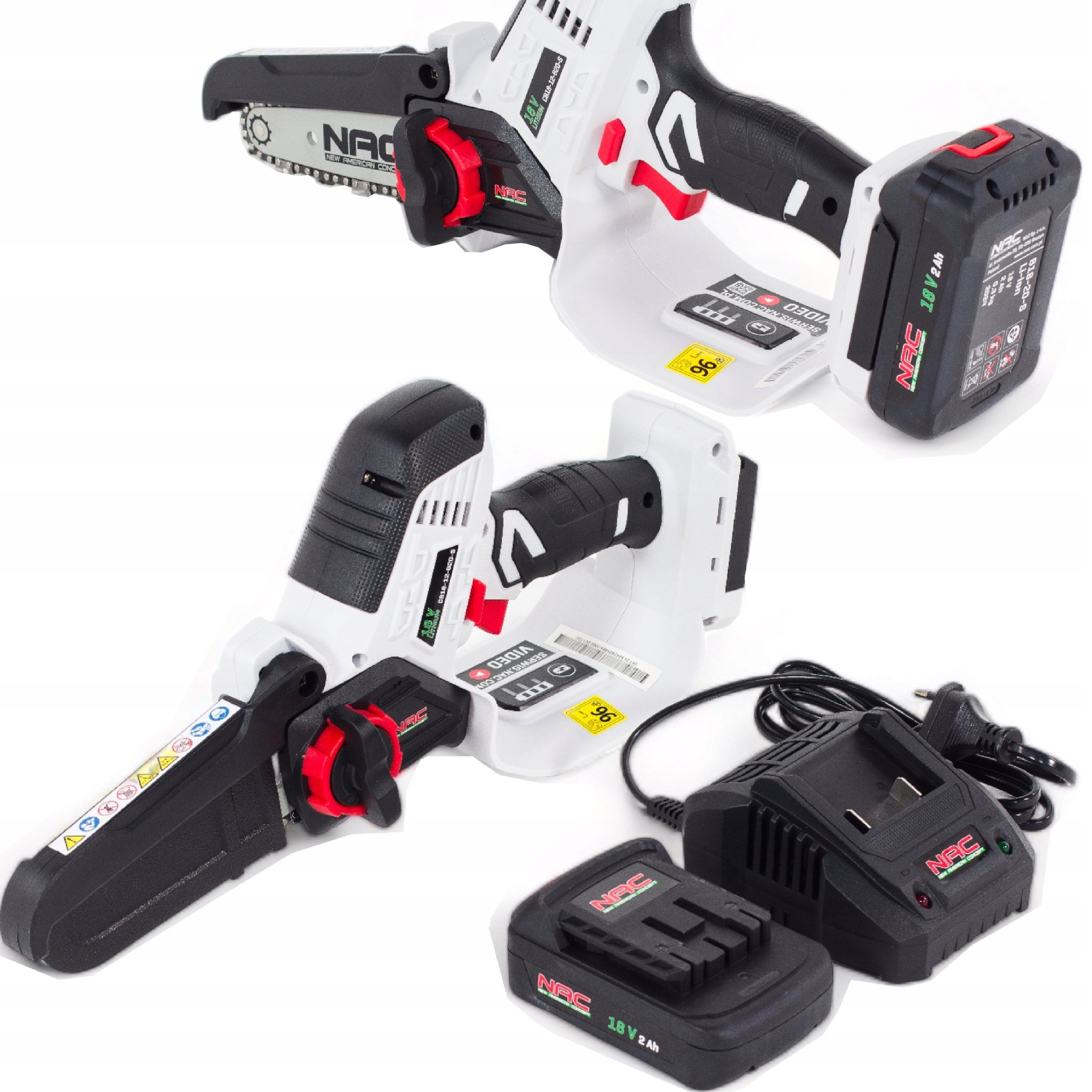 CORDLESS Chainsaw NAC 18V Branch 12cm + AKU 2Ah + Charger