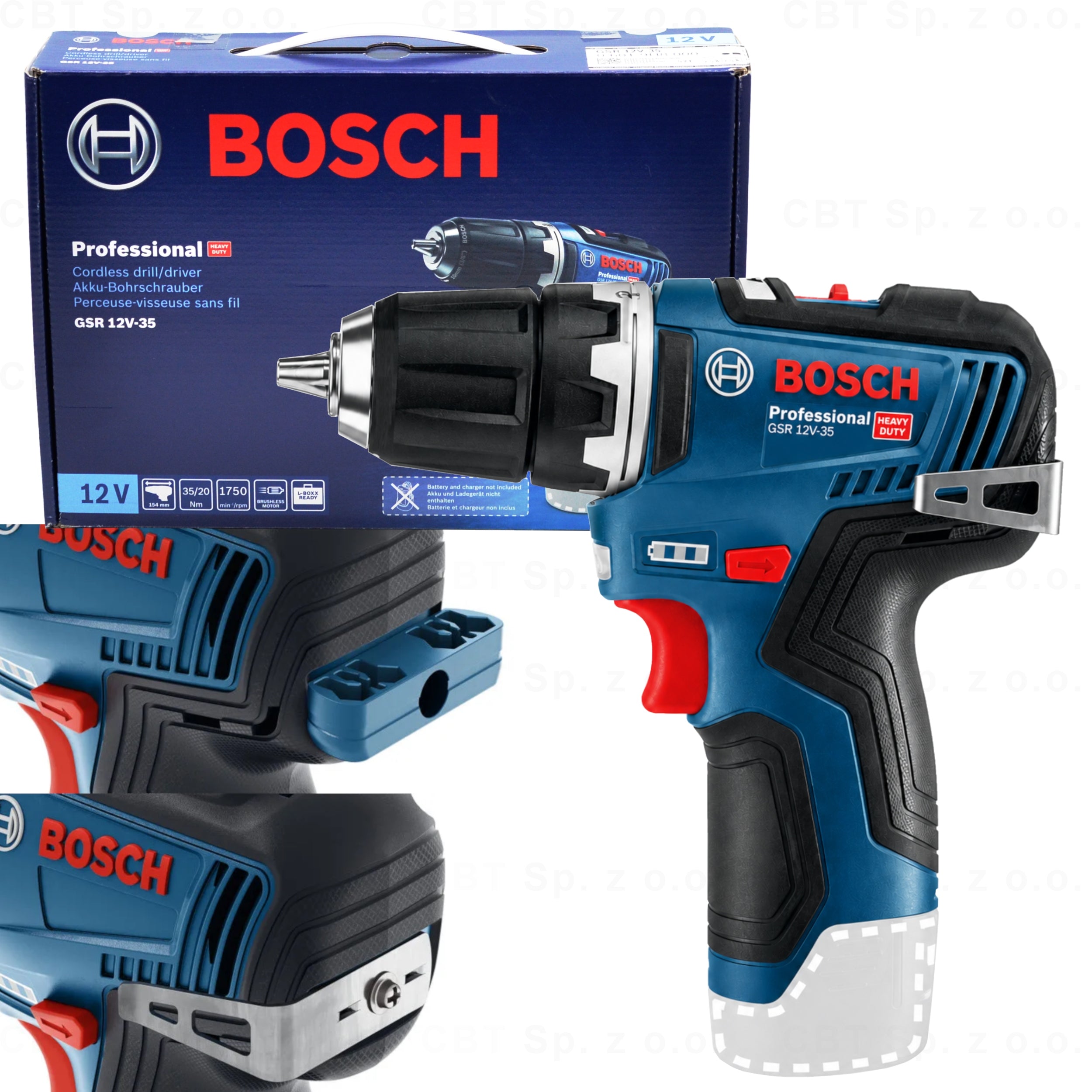 CORDLESS DRILL 12V 35NM BRUSHLESS GSR 12V-35 BOSCH