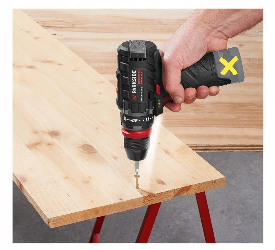 CORDLESS DRILL/DRIVER PARKSIDE PBSPA 12 D4 12 V BRUSHLESS Brand Parkside