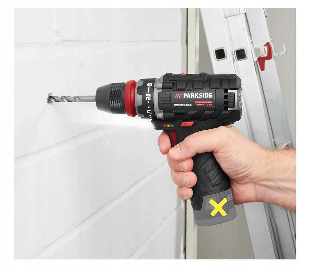CORDLESS DRILL/DRIVER PARKSIDE PBSPA 12 D4 12 V BRUSHLESS Packaging status original
