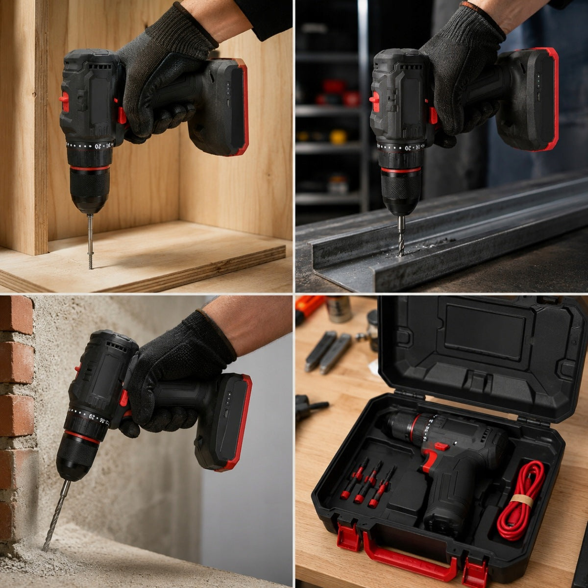 CORDLESS DRILL WITH DIFFERENT TIPS Manufacturer code WIERTARKO-WKRĘTARKA ZESTAW CHD-S20LiBAT