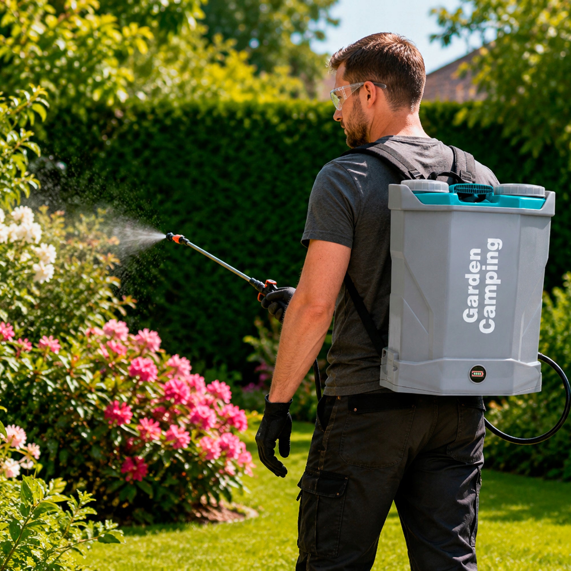 CORDLESS ELECTRIC BACKPACK SPRAYER Garden 16L GARDENCAMPING Housing material synthetic material