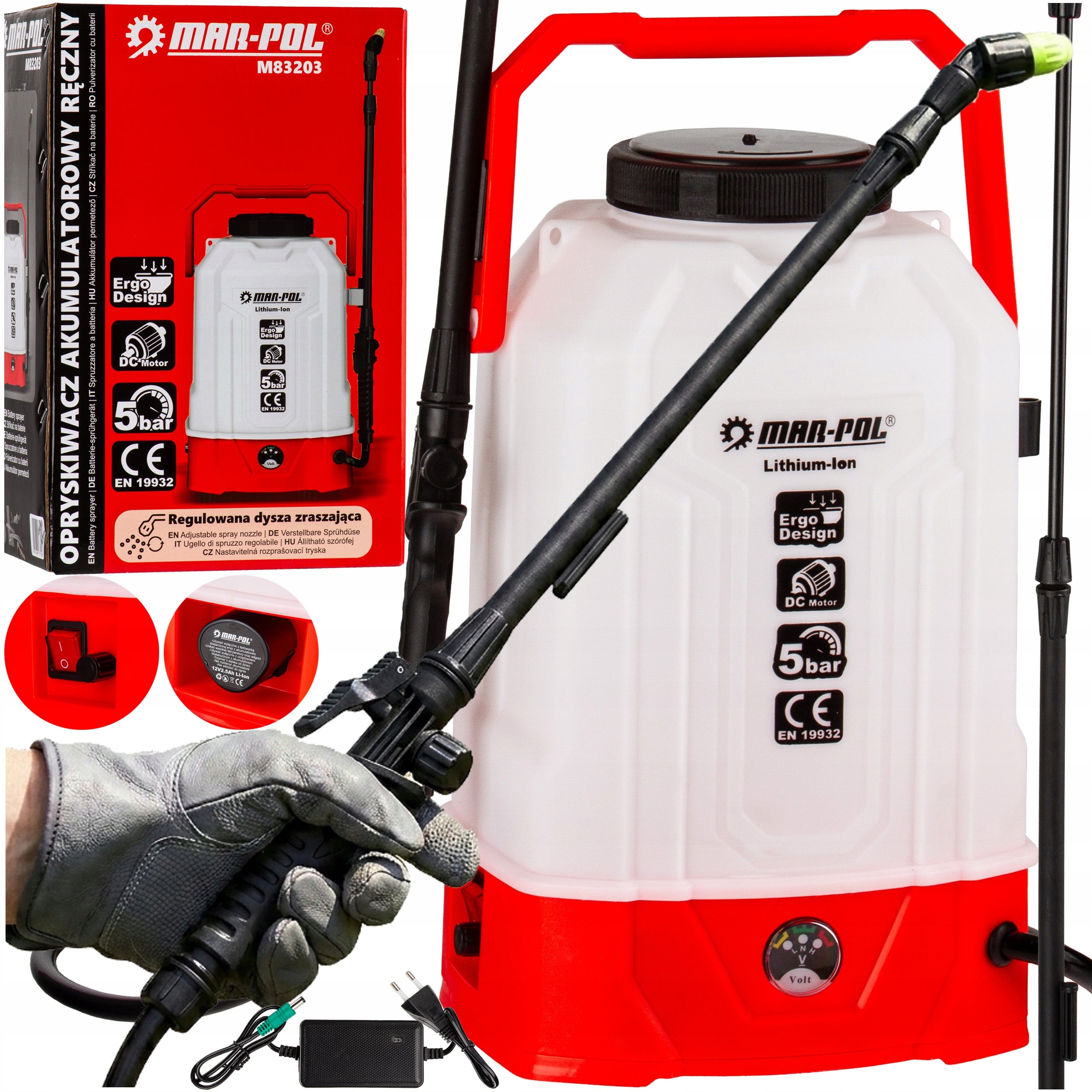 CORDLESS ELECTRIC BACKPACK SPRAYER Garden 8L LANCE Telescope