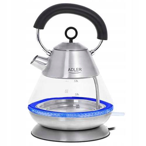 CORDLESS ELECTRIC KETTLE 1,5L 2200W GLASS WITH BACKLIGHT STRONG Packaging status original
