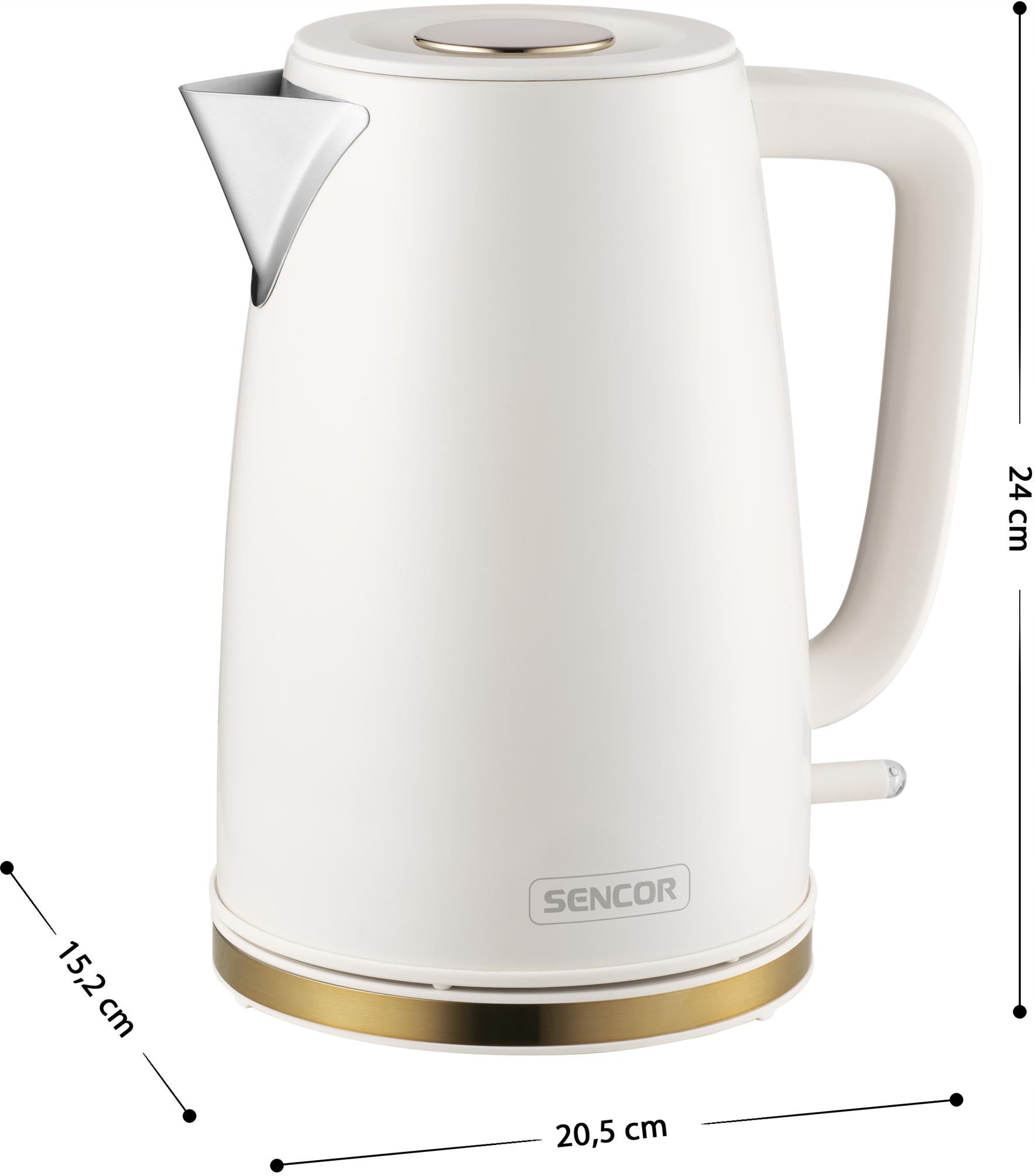 CORDLESS ELECTRIC KETTLE 1,7 L SENCOR 2200 W WITH WHITE AND GOLD FILTER EAN (GTIN) 8590669383214