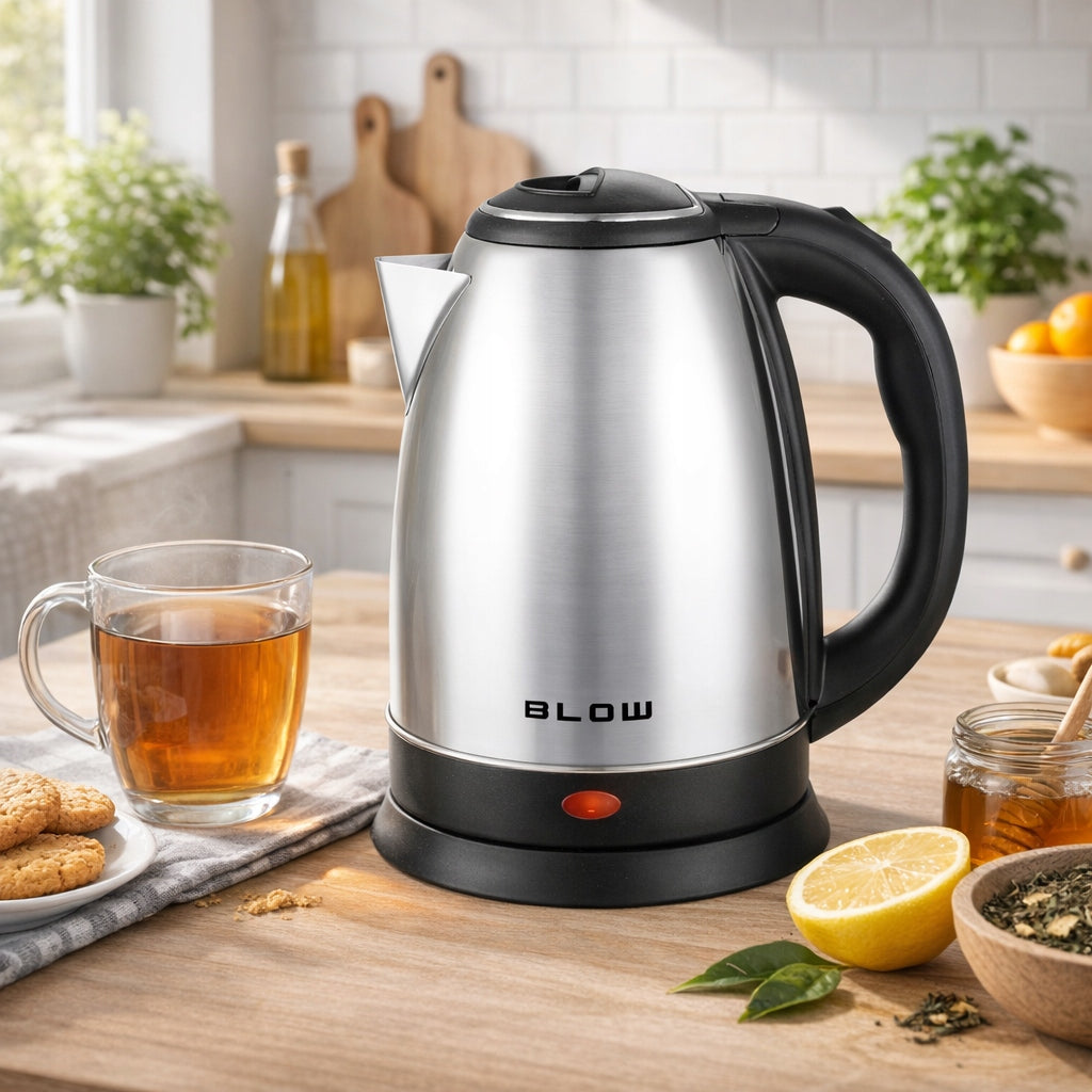 CORDLESS ELECTRIC KETTLE 2000W 1,8L STRONG STEEL SILENT SILVER Brand Blow