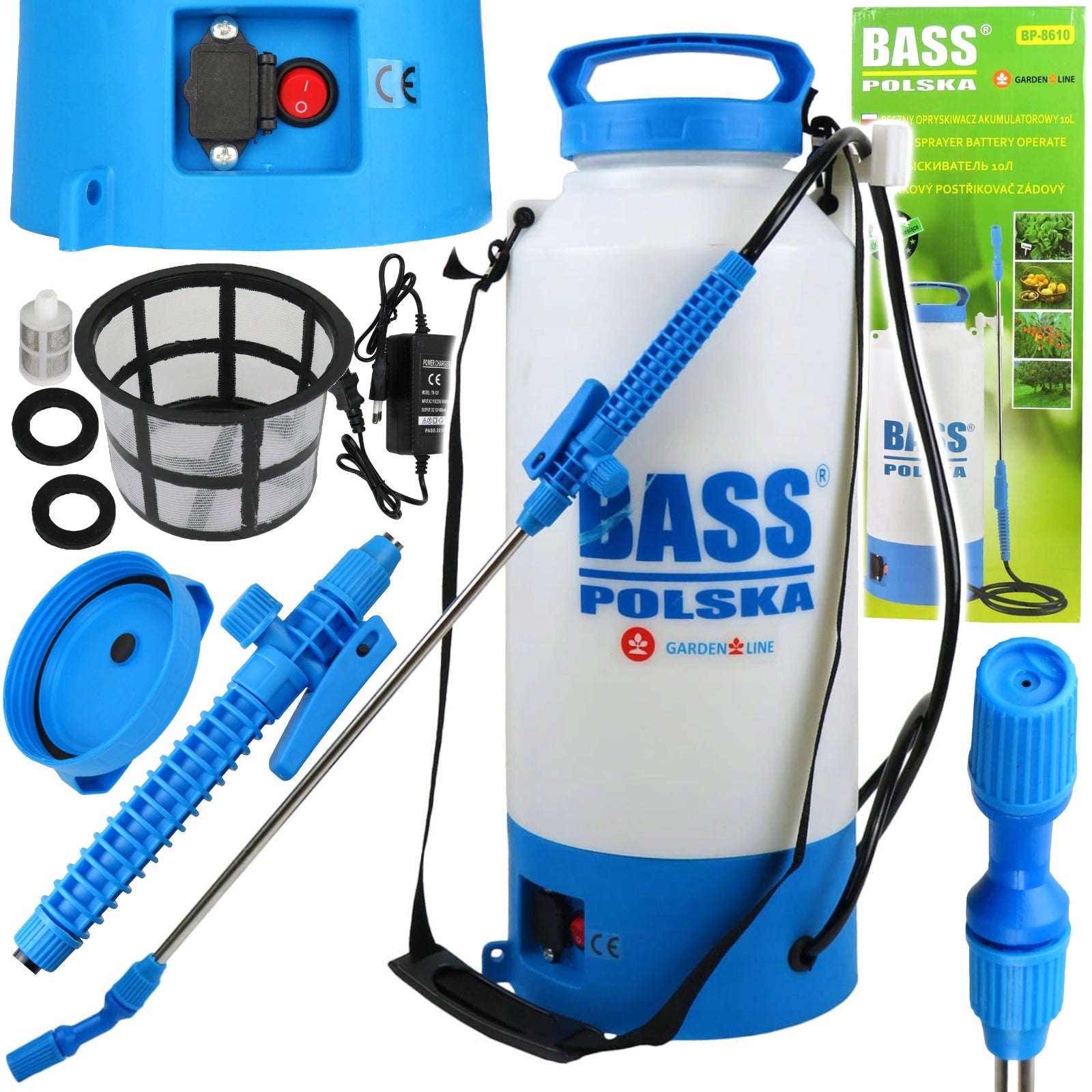 CORDLESS ELECTRIC PRESSURE SPRAYER 10L 2x FILTER