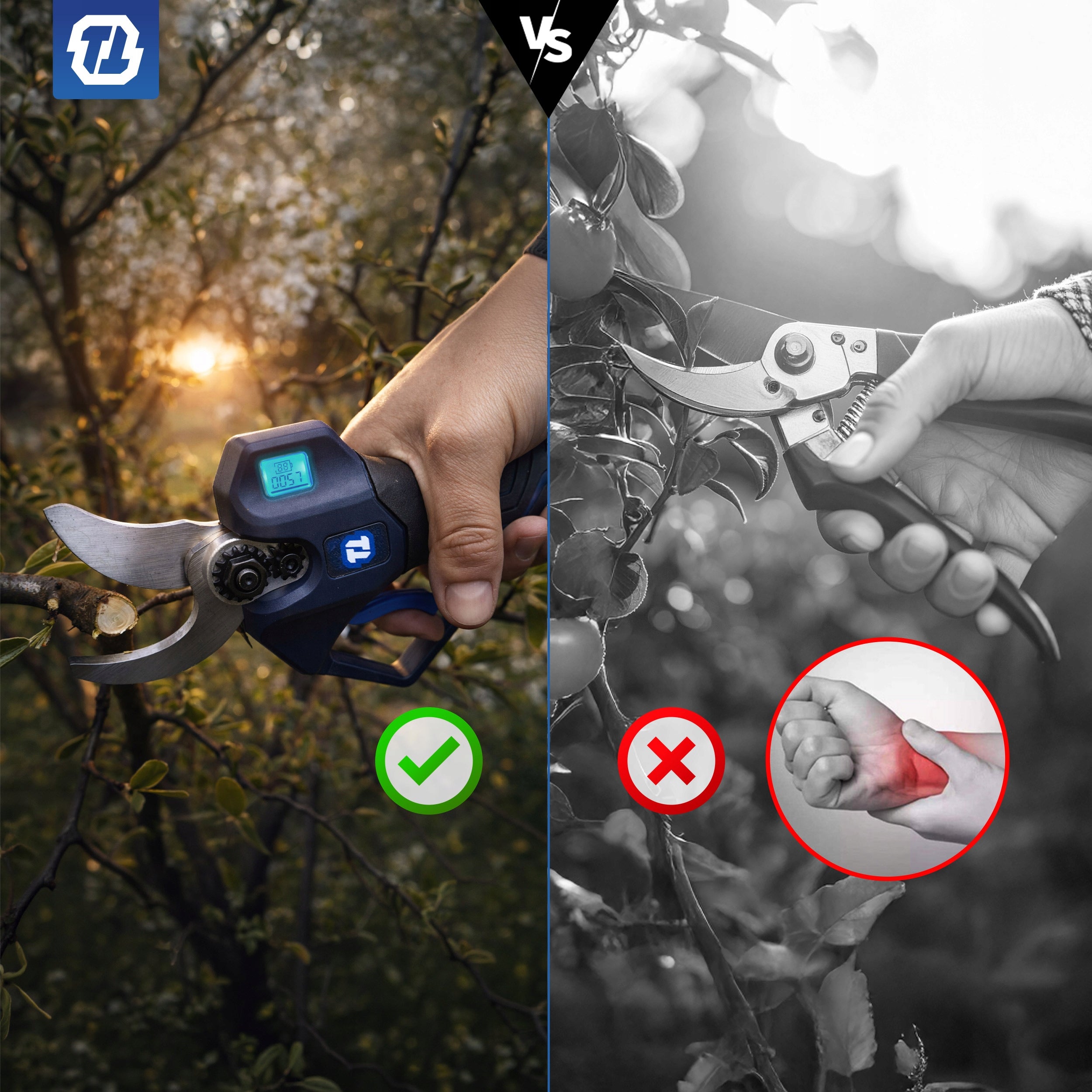 CORDLESS ELECTRIC PRUNER FOR BRANCH GARDEN SHEARS 650 IN TECHTOOL Product weight with unit packaging 2.22 kg