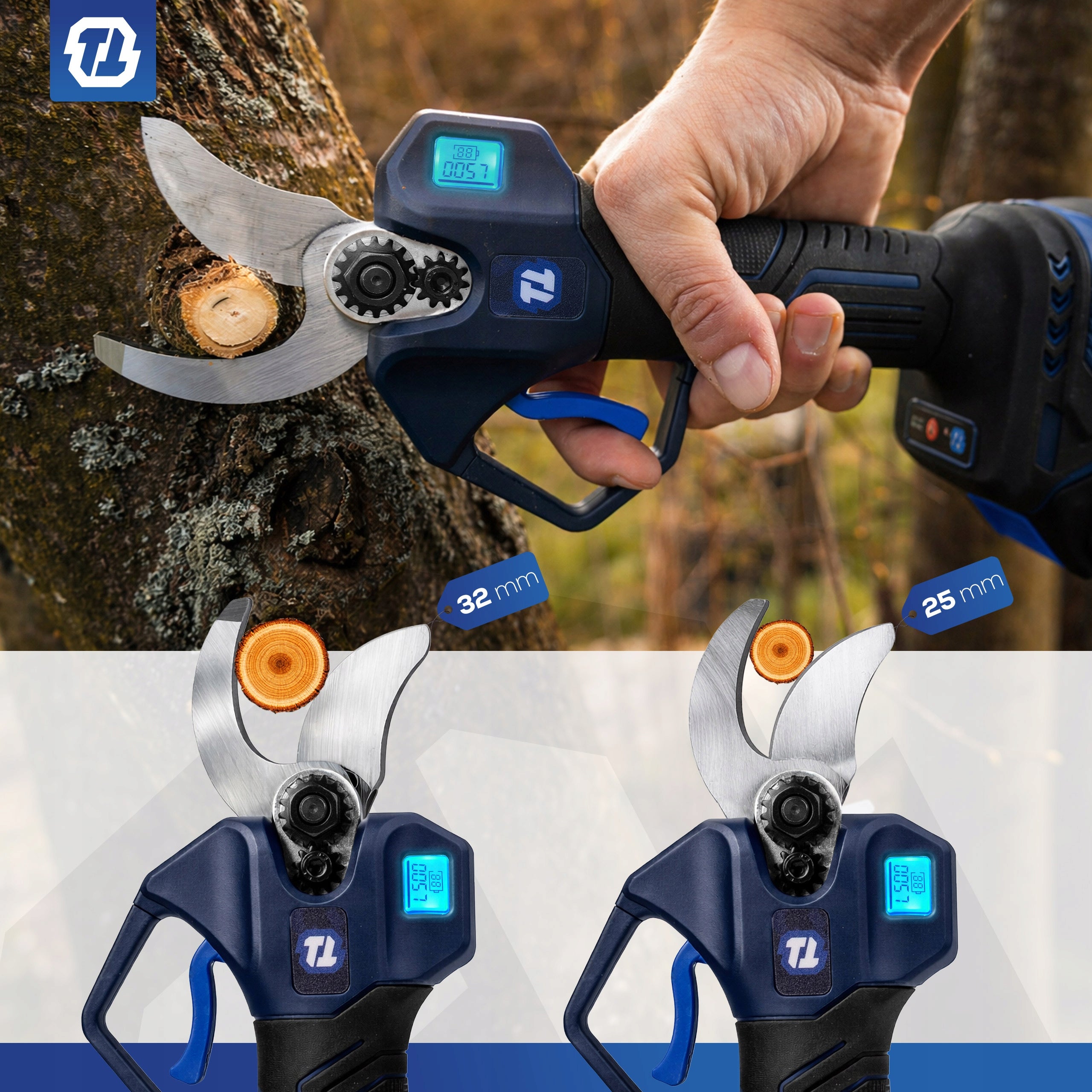 CORDLESS ELECTRIC PRUNER FOR BRANCH GARDEN SHEARS 650 IN TECHTOOL Working length 31 cm