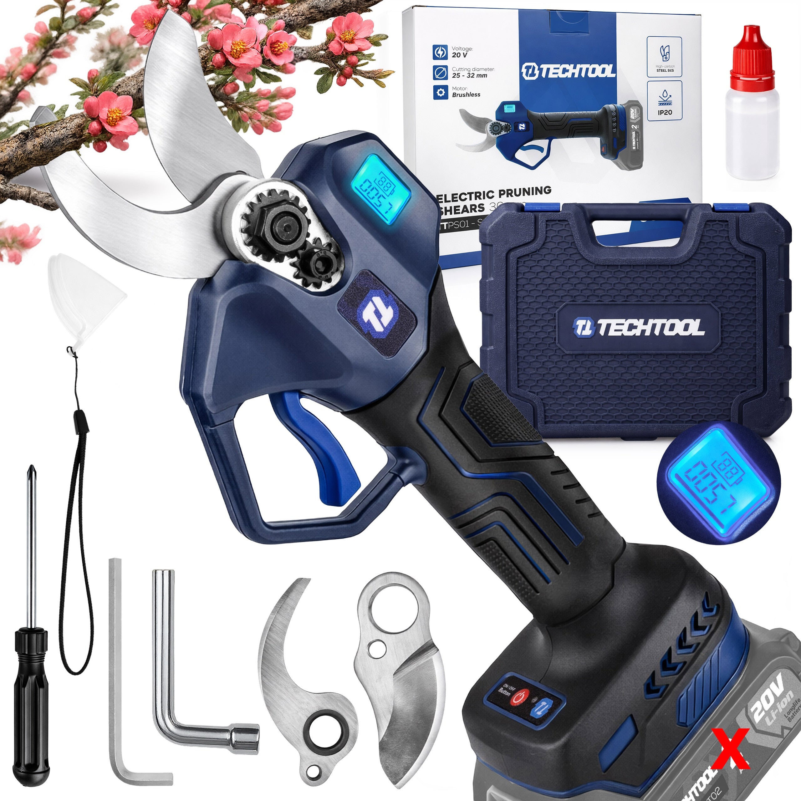 CORDLESS ELECTRIC PRUNER FOR BRANCH GARDEN SHEARS 650 IN TECHTOOL