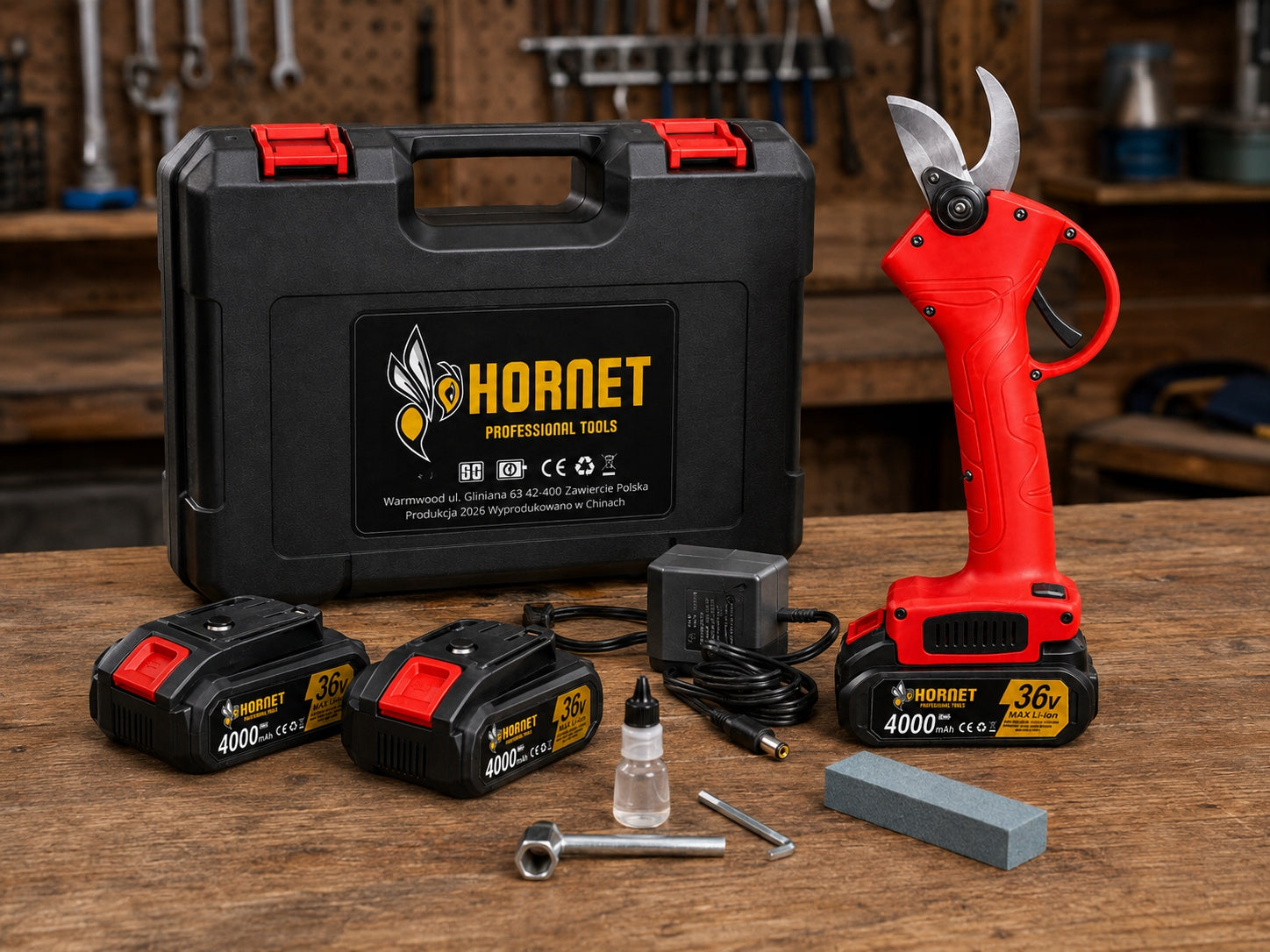 CORDLESS ELECTRIC PRUNER FOR GARDEN BRANCHES 2 X AKU HORNET Packaging status original
