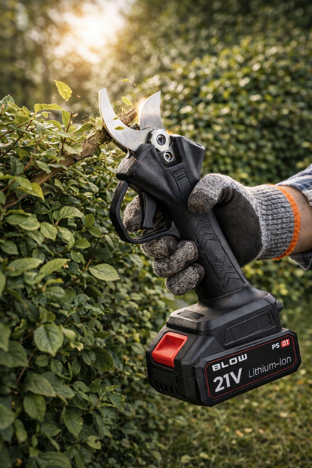 CORDLESS ELECTRIC PRUNER SHEARS GARDEN PRUNER FOR BRANCH 500W Maximum cut branch thickness 28 mm