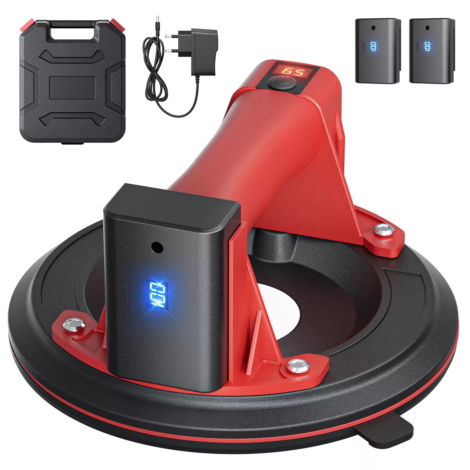 CORDLESS ELECTRIC VACUUM SUCTION CUP with LCD 2xAKU