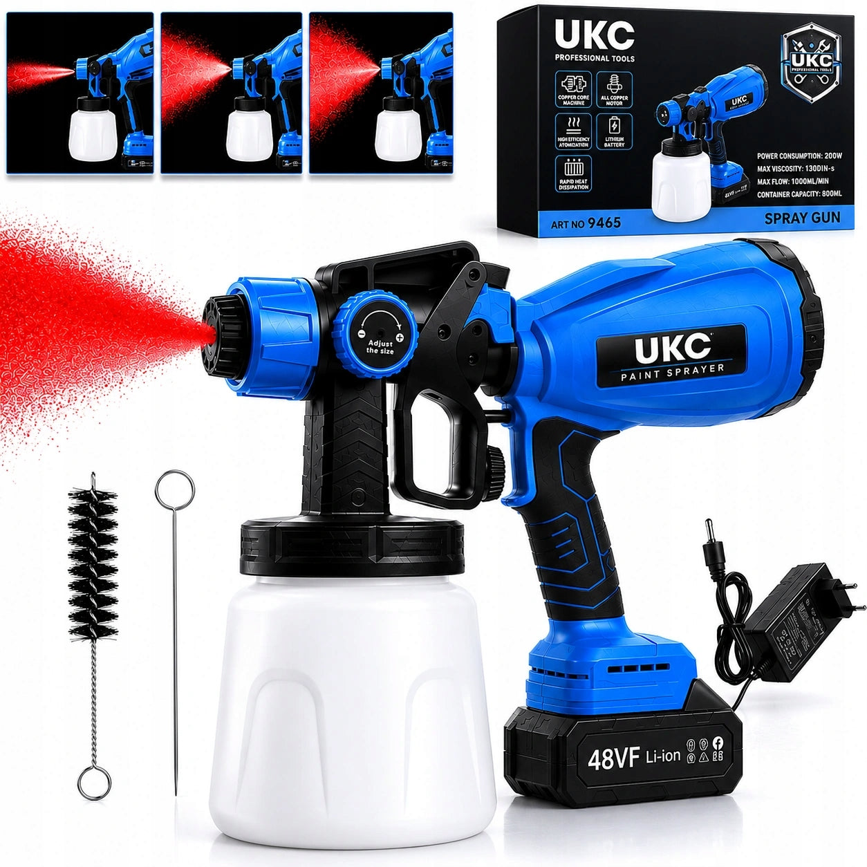 CORDLESS FENCE CEILING WALL PAINT GUN ETC 2AH BATTERY Packaging status original