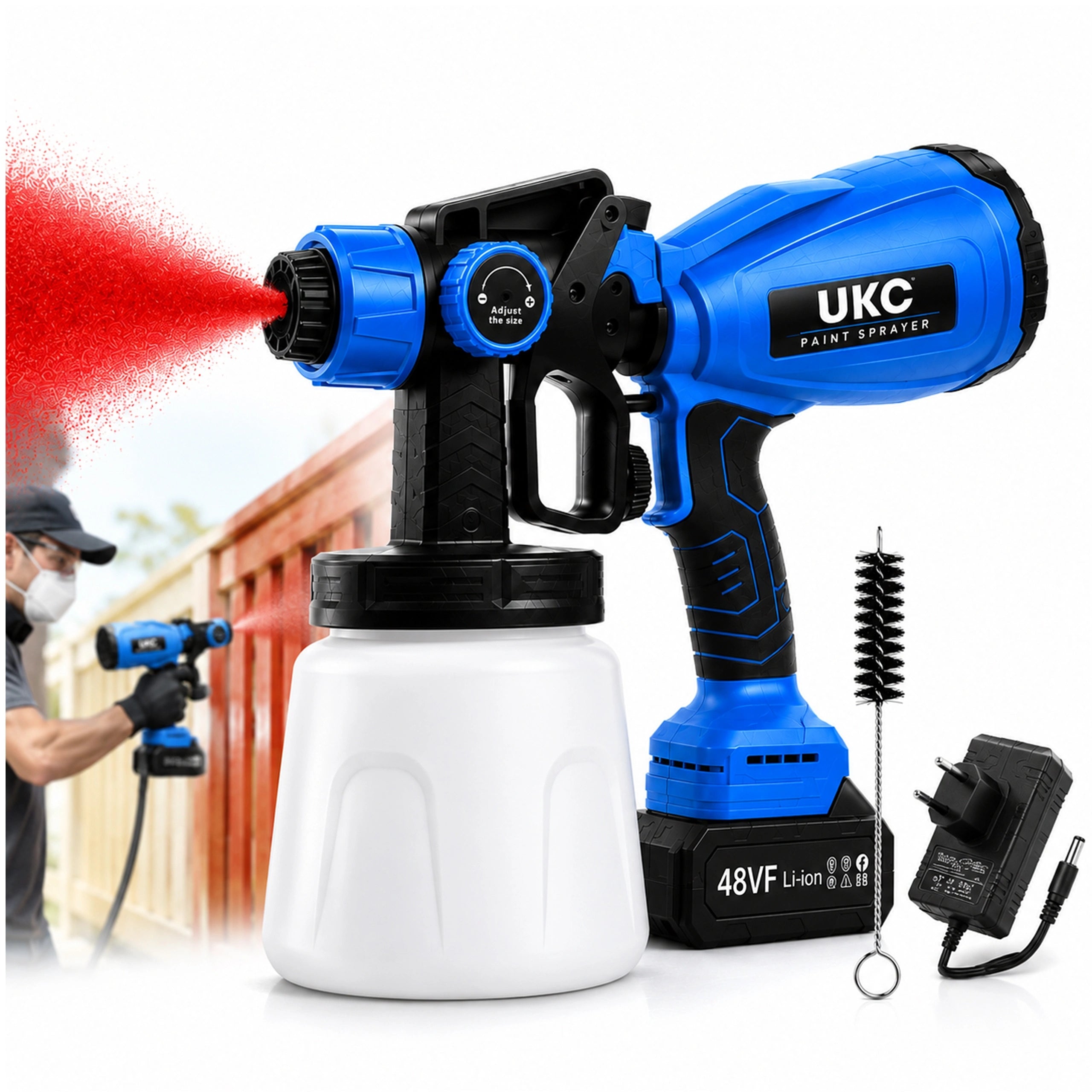 CORDLESS FENCE CEILING WALL PAINT GUN ETC 2AH BATTERY
