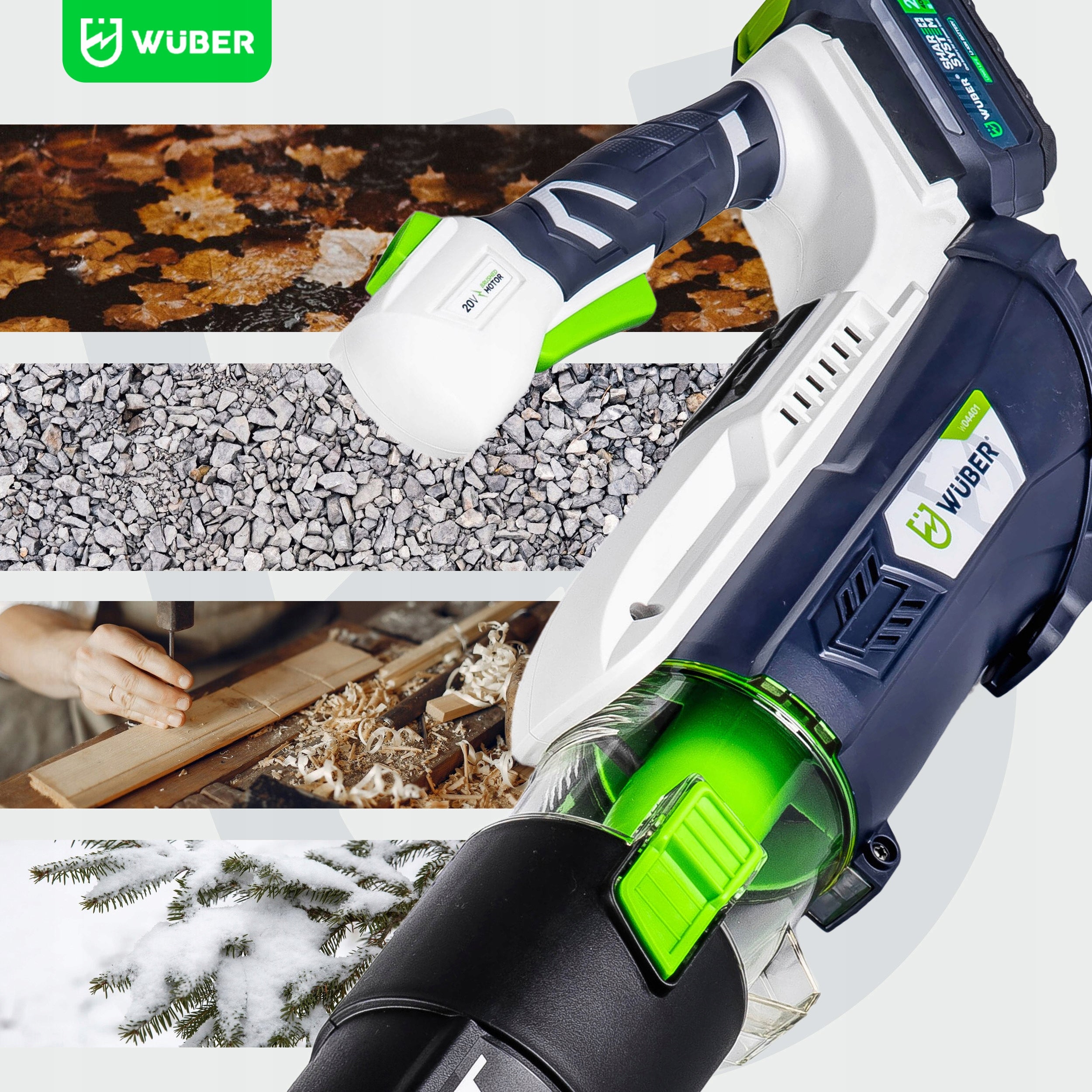 CORDLESS GARDEN BLOWER FOR TURBO LEAVES 137 km/h + BATTERY 4.0 AH Air velocity 137 km/h