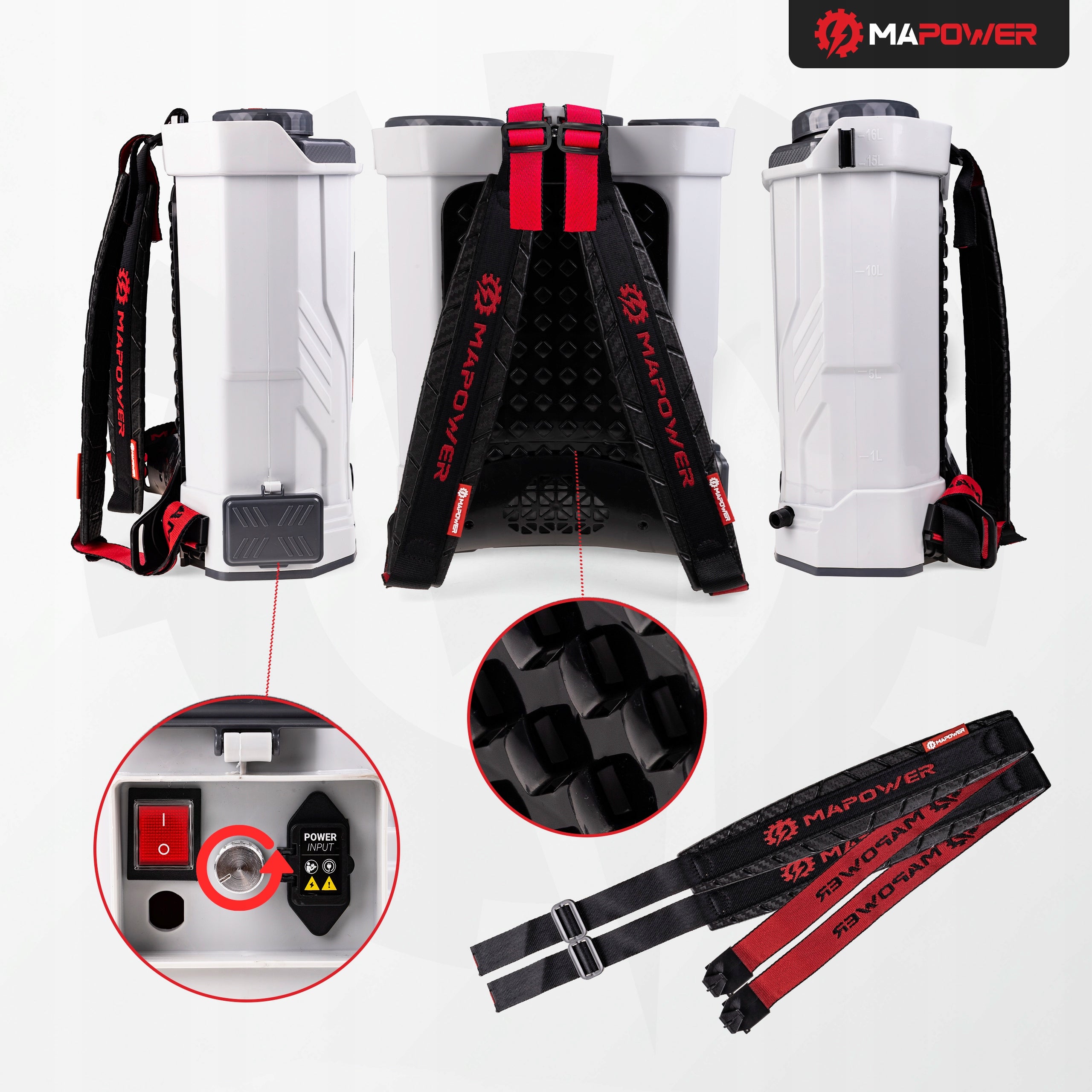 CORDLESS GARDEN PRESSURE BACKPACK SPRAYER 16L 5.5BAR MAPOWER Manufacturer code MPSP03