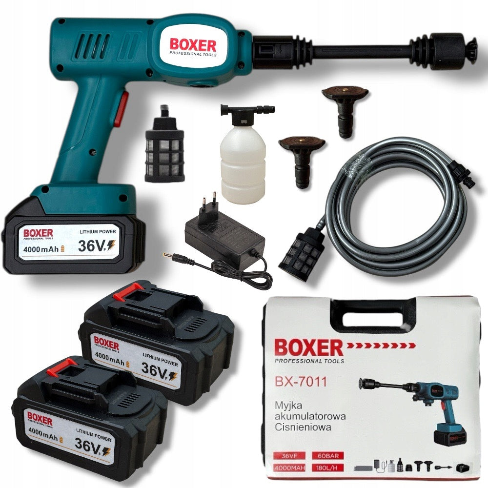 CORDLESS GARDEN PRESSURE WASHER SET POWERFUL NOZZLE 60 BAR 2 AKU