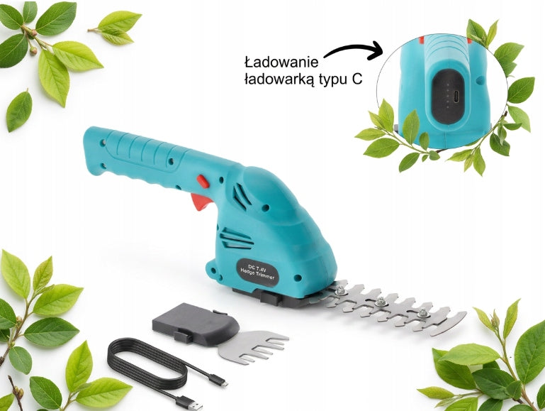 CORDLESS GARDEN SHEARS FOR GRASS HEDGE BRANCHES AND SHRUBS