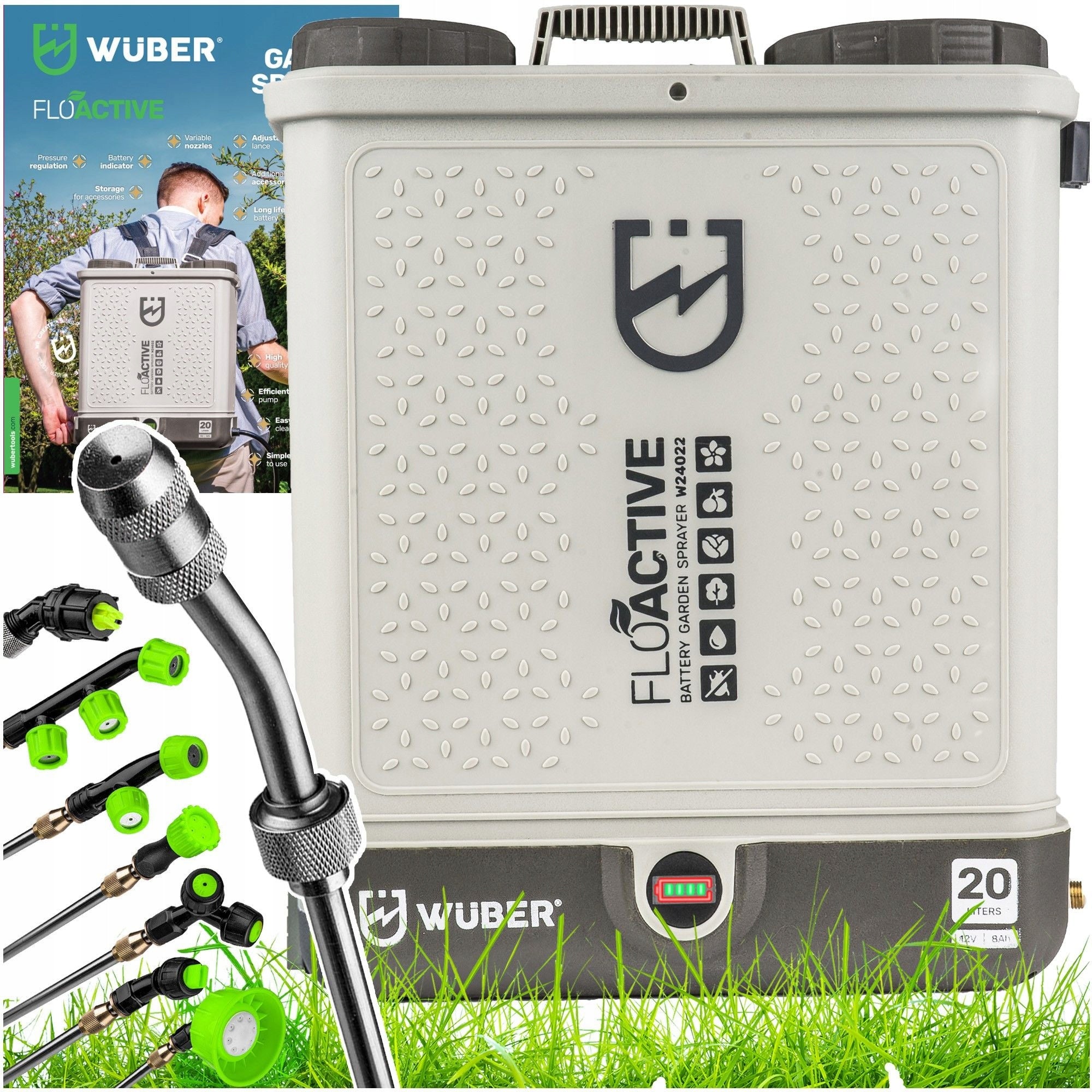 CORDLESS GARDEN SPRAYER ELECTRIC BACKPACK 20L SET WUBER