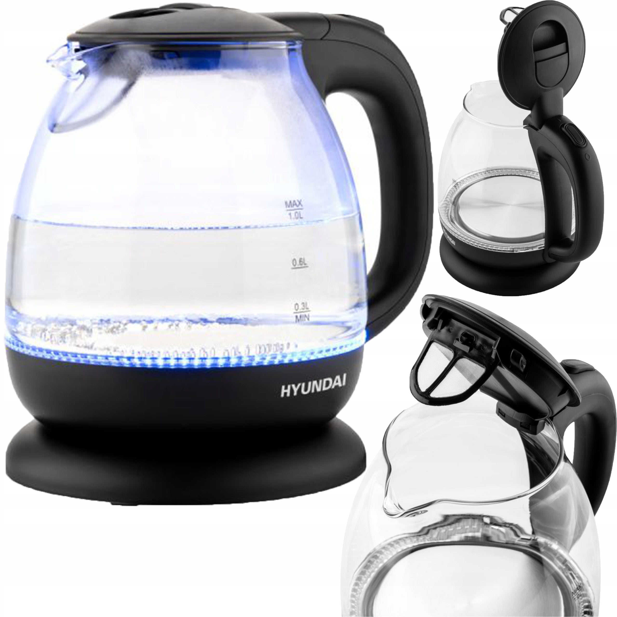 CORDLESS GLASS LED ELECTRIC KETTLE 1l