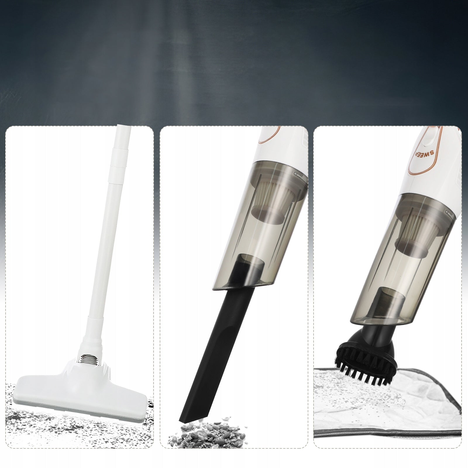 CORDLESS HANDHELD VACUUM CLEANER FOR HOME AND CAR EFFECTIVE CLEANING Dominant color white