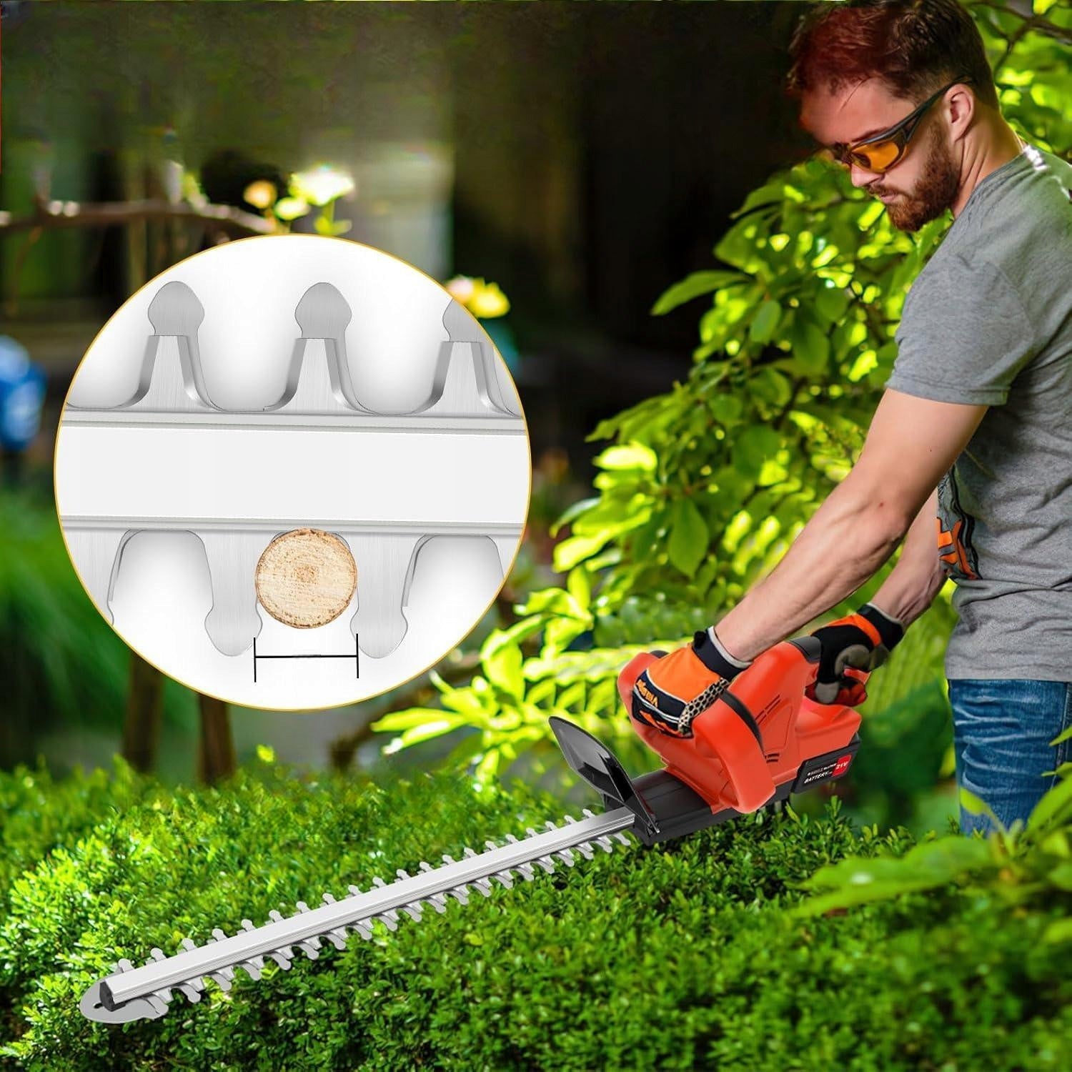 CORDLESS HEDGE TRIMMER 500W STRONG 1500RPM 2 AKU FAST CUTTING Brand Maltec