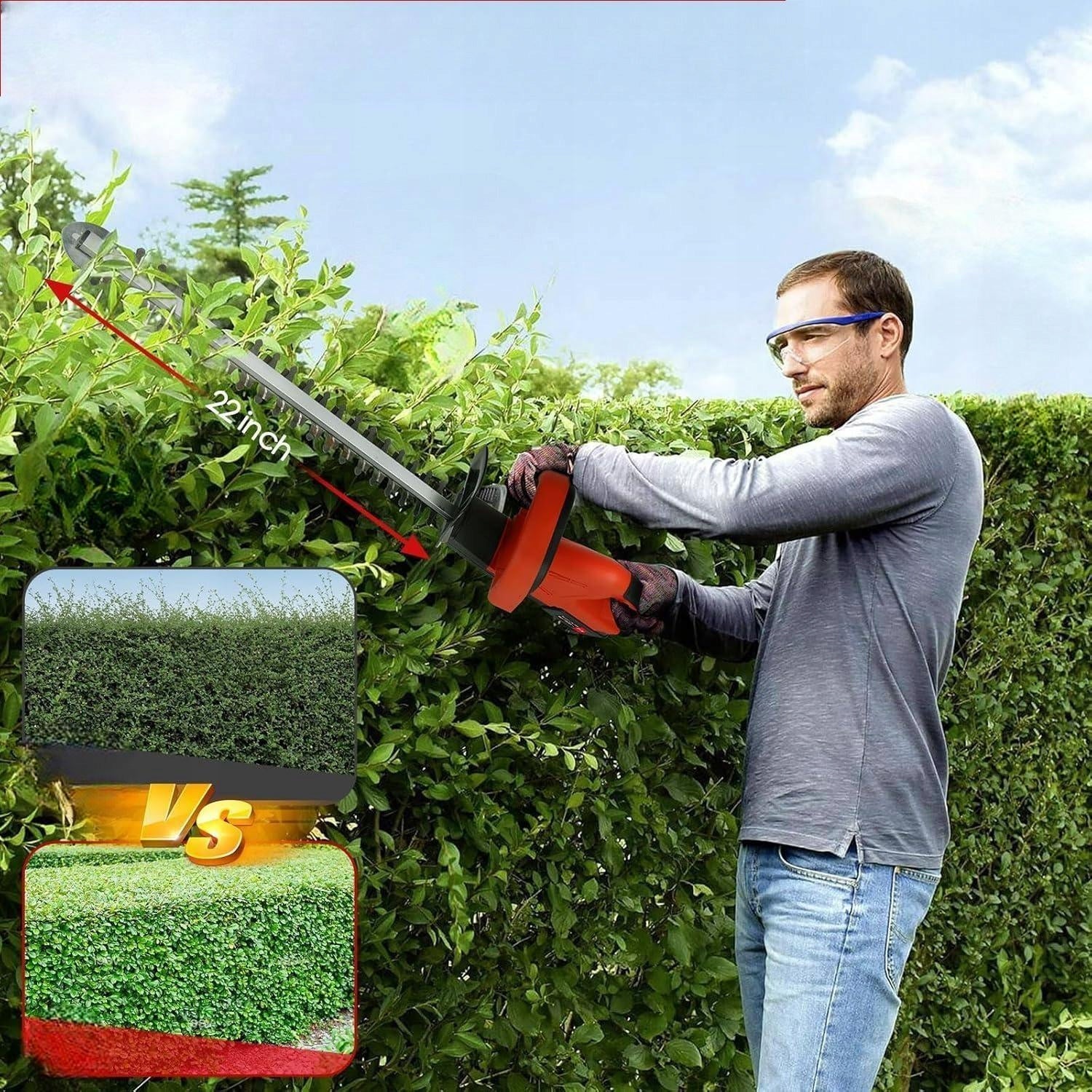CORDLESS HEDGE TRIMMER 500W STRONG 1500RPM 2 AKU FAST CUTTING Manufacturer code Nożyce do Żywopłotu Aku 111400
