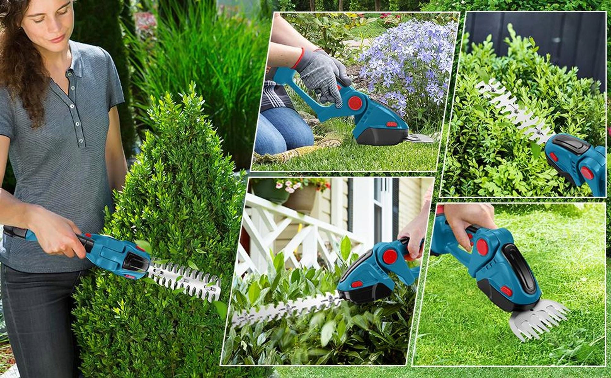 CORDLESS HEDGE TRIMMER BRANCH SHRUB 2 BLADE Brand RED TECHNIC