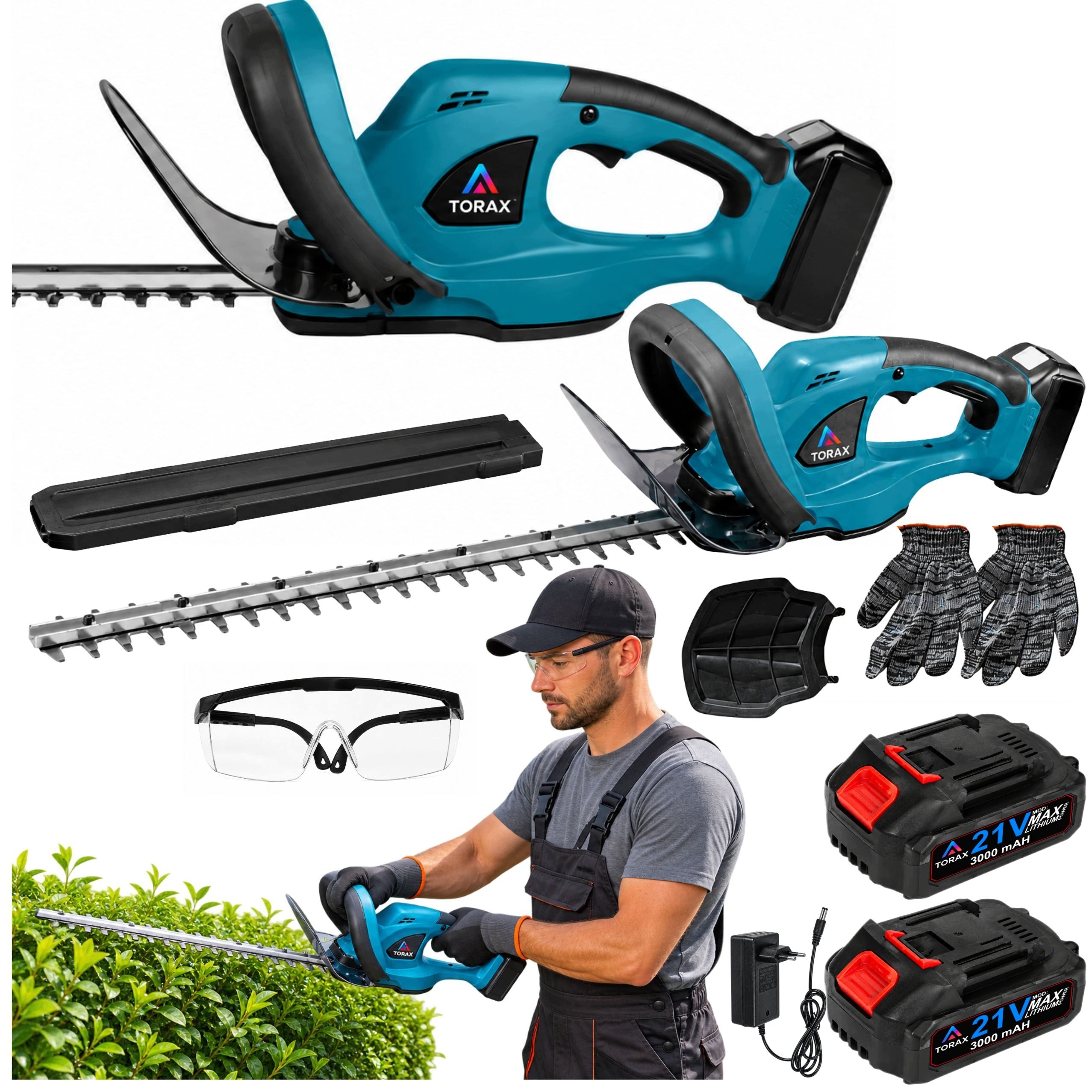 CORDLESS HEDGE TRIMMER FOR BRANCH BUSHES 480MM 21V 2 x 3Ah BATTERY Manufacturer code TX1125