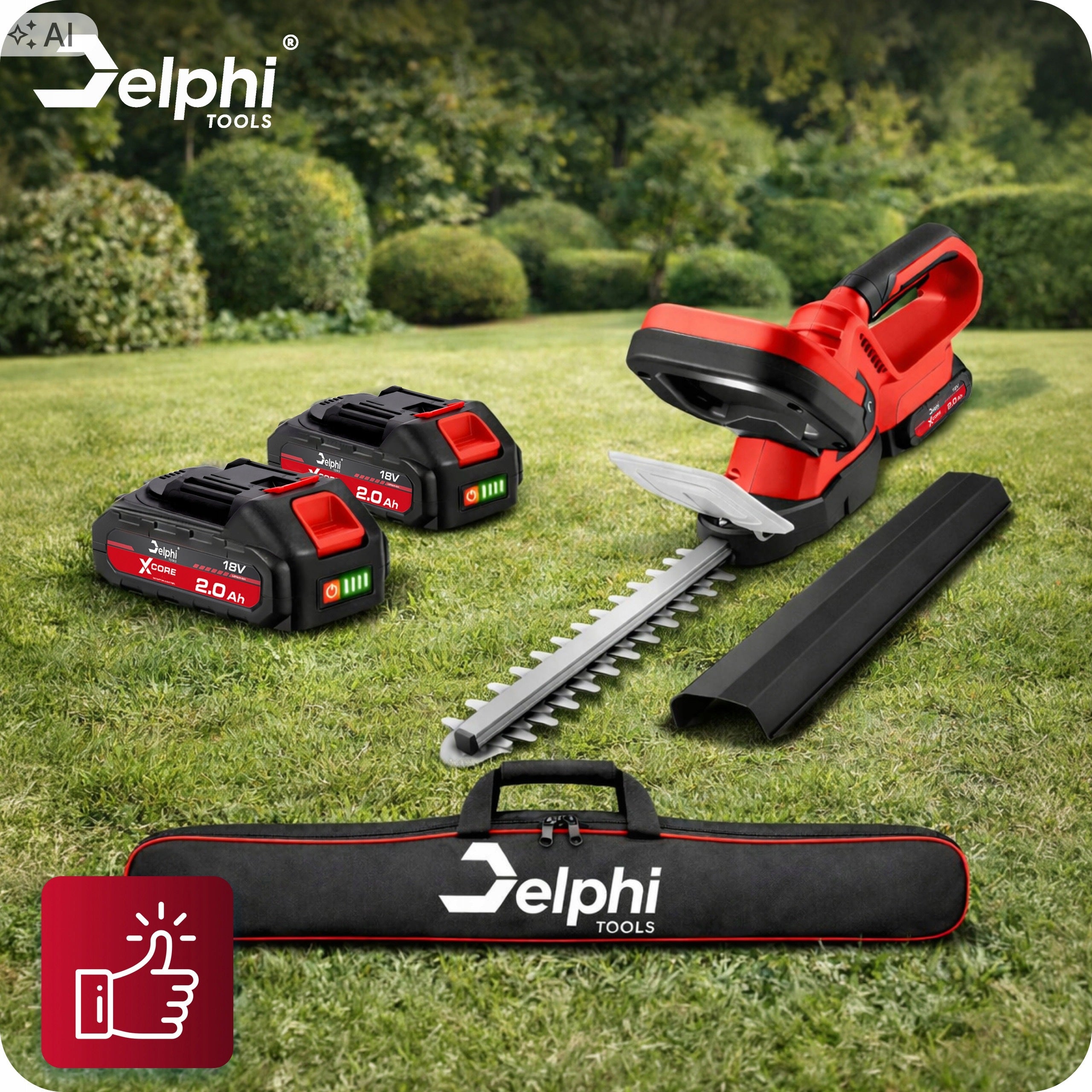 CORDLESS HEDGE TRIMMER FOR CUTTING BUSH TRIMMING 51 cm STRONG Manufacturer code Elektryczne Nożyce Ogrodowe do Cięcia Gałęzi