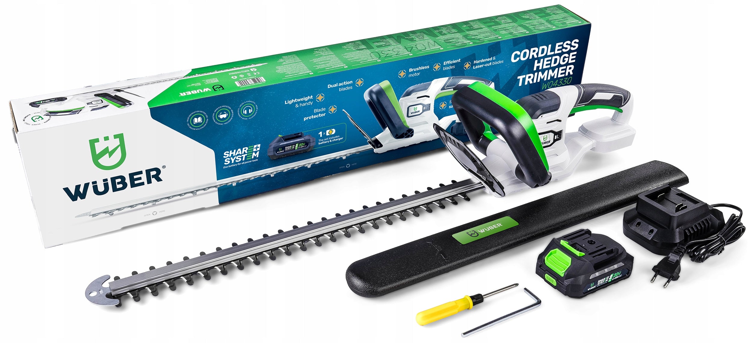 CORDLESS HEDGE TRIMMERS FOR CUTTING PRUNING BUSHES 51 CM WUBER Brand Wuber