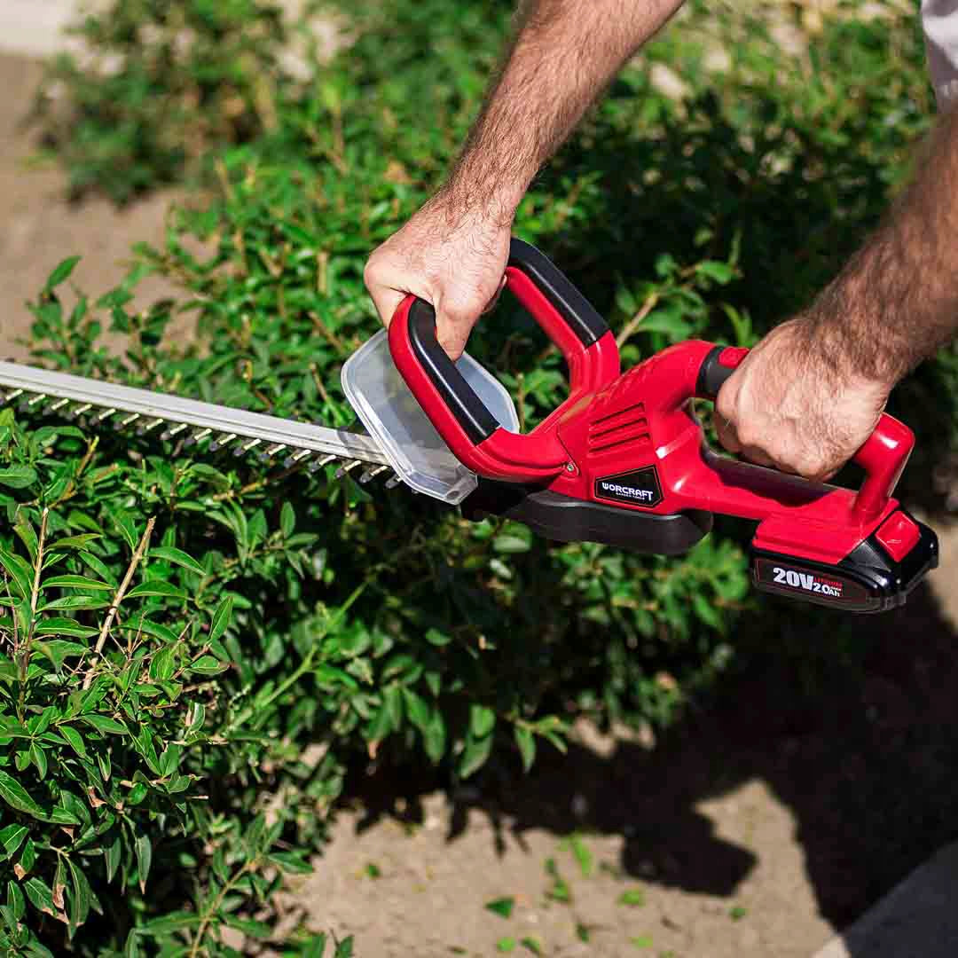 CORDLESS HEDGE TRIMMERS FOR SHRUB BRANCHES PRUNING SHEAR 510MM WORCRAFT Battery voltage 20 V