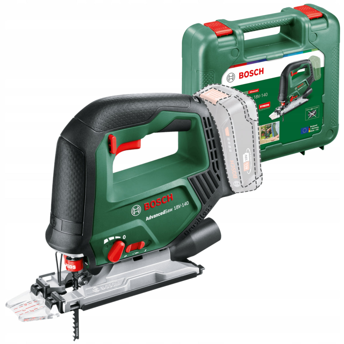CORDLESS JIGSAW ADVANCED 18 V-140 BOSCH 0603013002 WITH SUITCASE