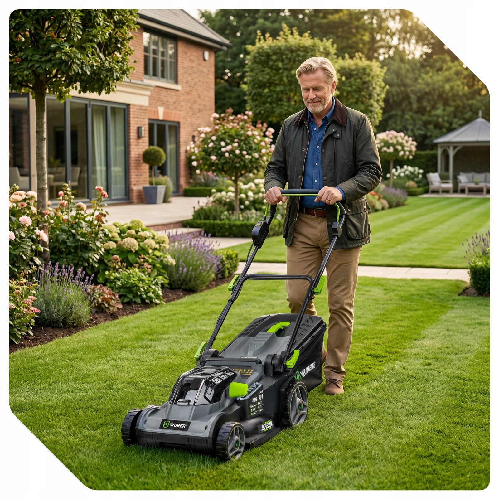 CORDLESS LAWN MOWER 40V RAINLESS 38CM 1xAKU 4AH STRONG 40L MULCH Packaging status original