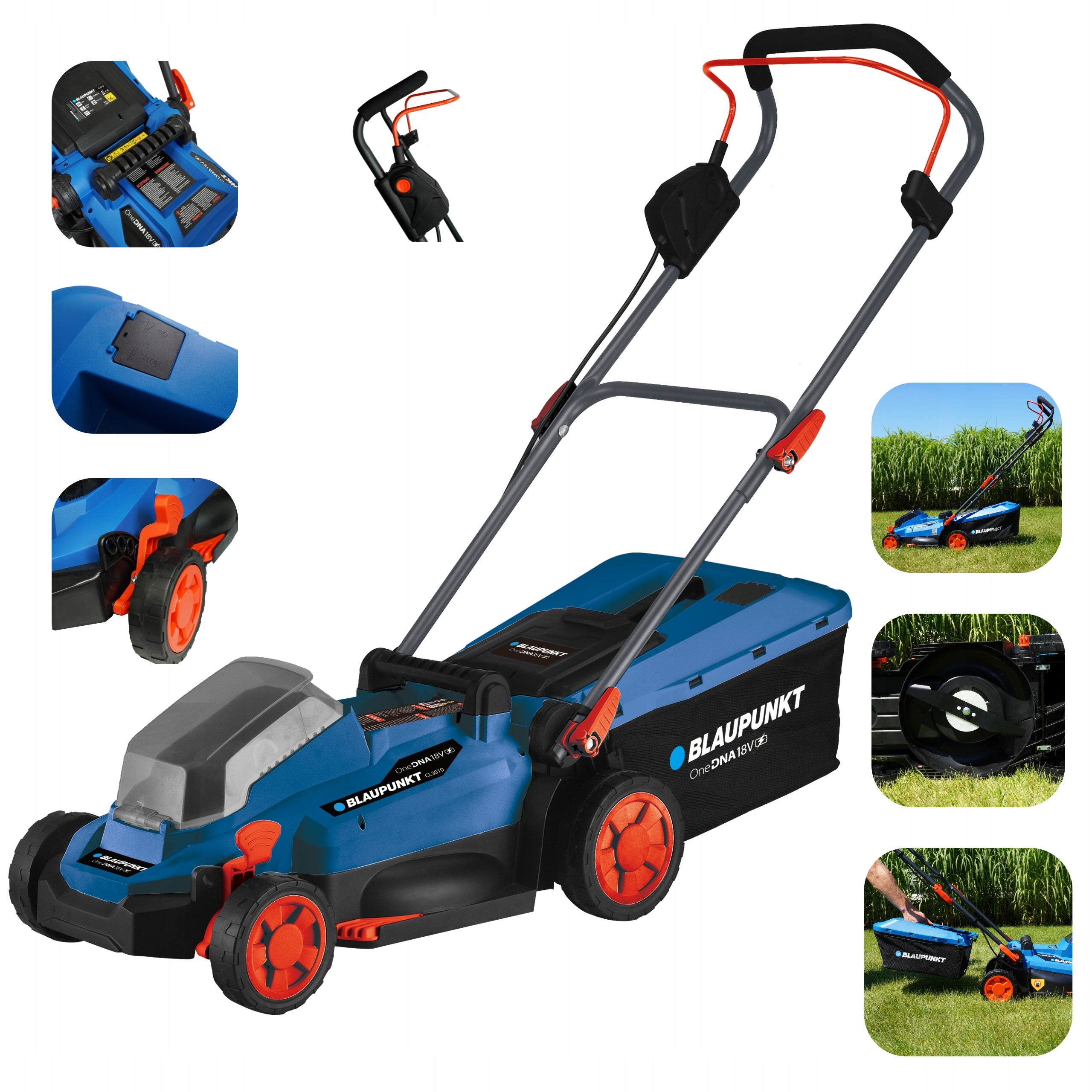 CORDLESS MOWER 18V 33 cm BRUSHLESS BASKET 30L BLAUPUNKT CL3010