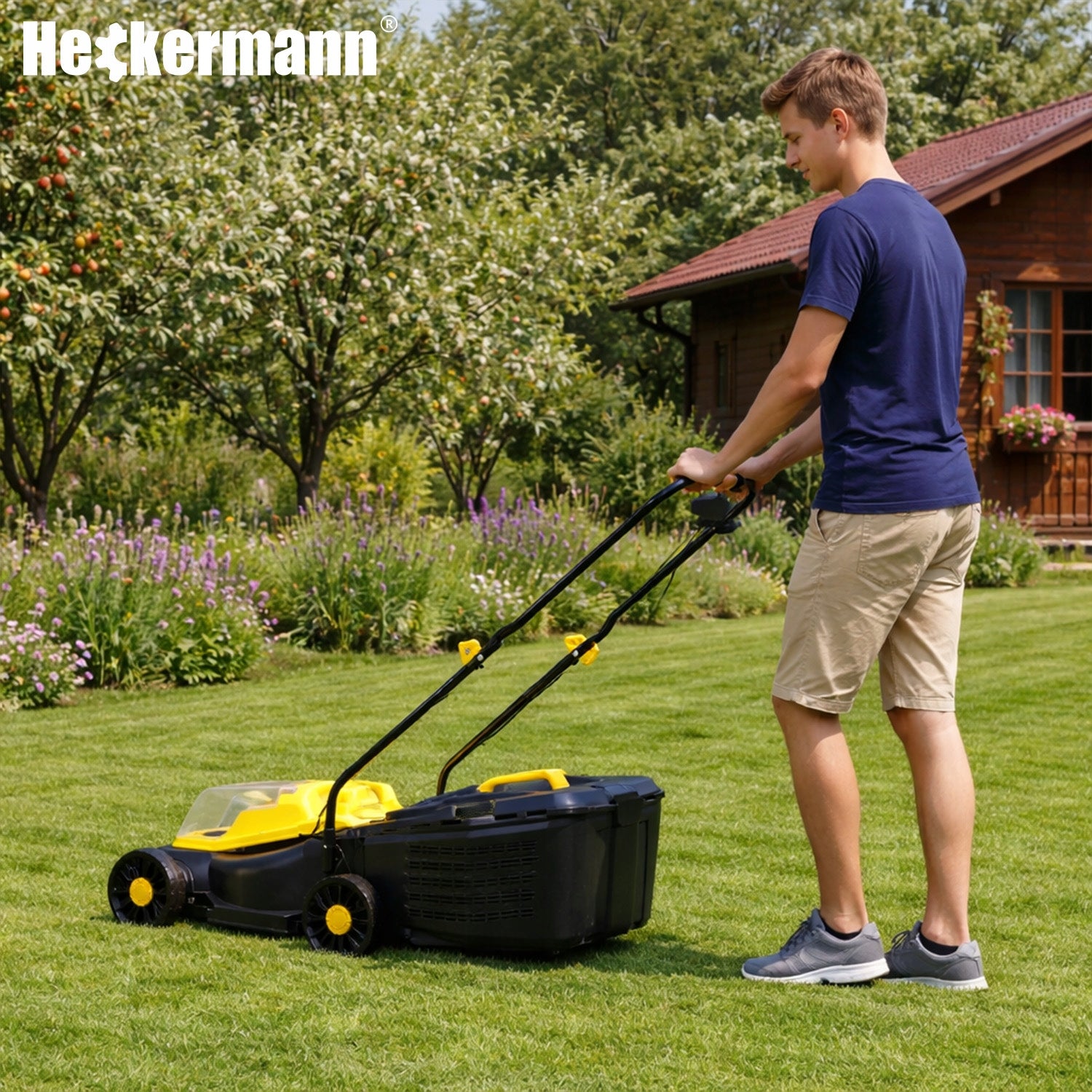 CORDLESS MOWER 32CM ELECTRIC GARDEN GRASS MOWER 20V BASKET 35L Manufacturer code Heckermann Select 32cm AVKT20