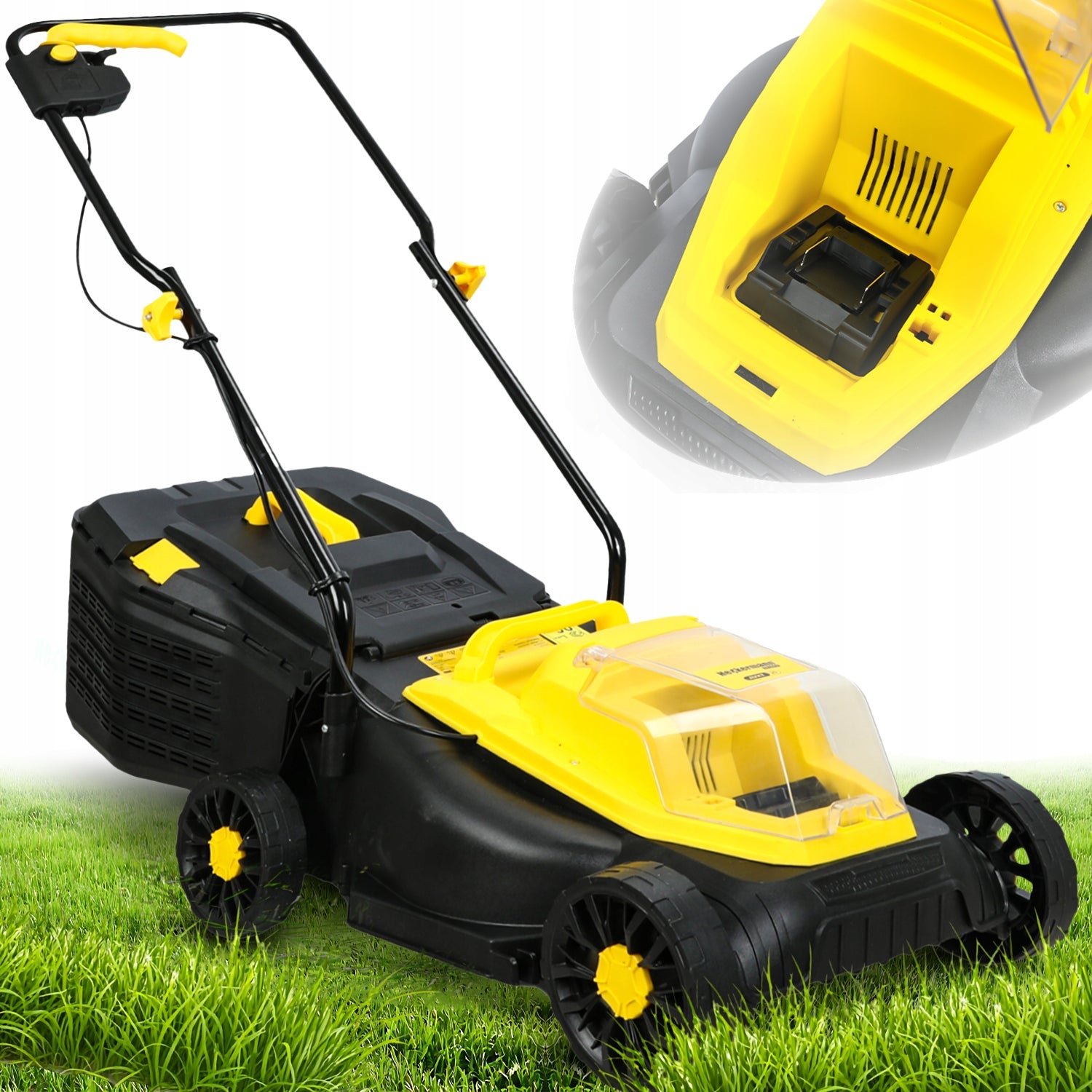 CORDLESS MOWER 32CM ELECTRIC GARDEN GRASS MOWER 20V BASKET 35L