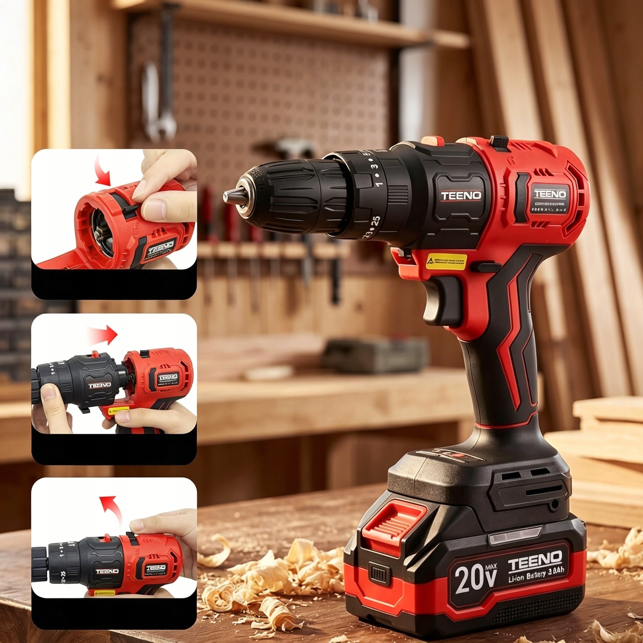 CORDLESS MULTI-TOOL 6W1 DRILL WRENCHES CHAINSAWS 20V 3.0 Ah 2 BATTERIES Manufacturer code T-DYB-8+1