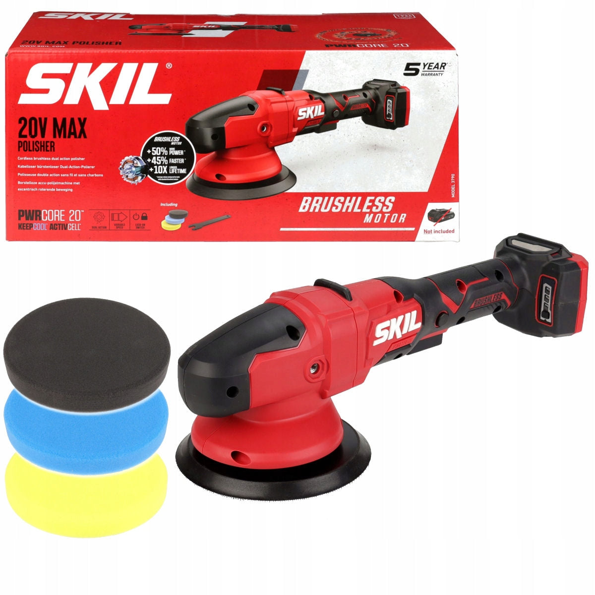 CORDLESS POLISHER 20V 150mm 3790 SKIL BODY + 3 SPONGES