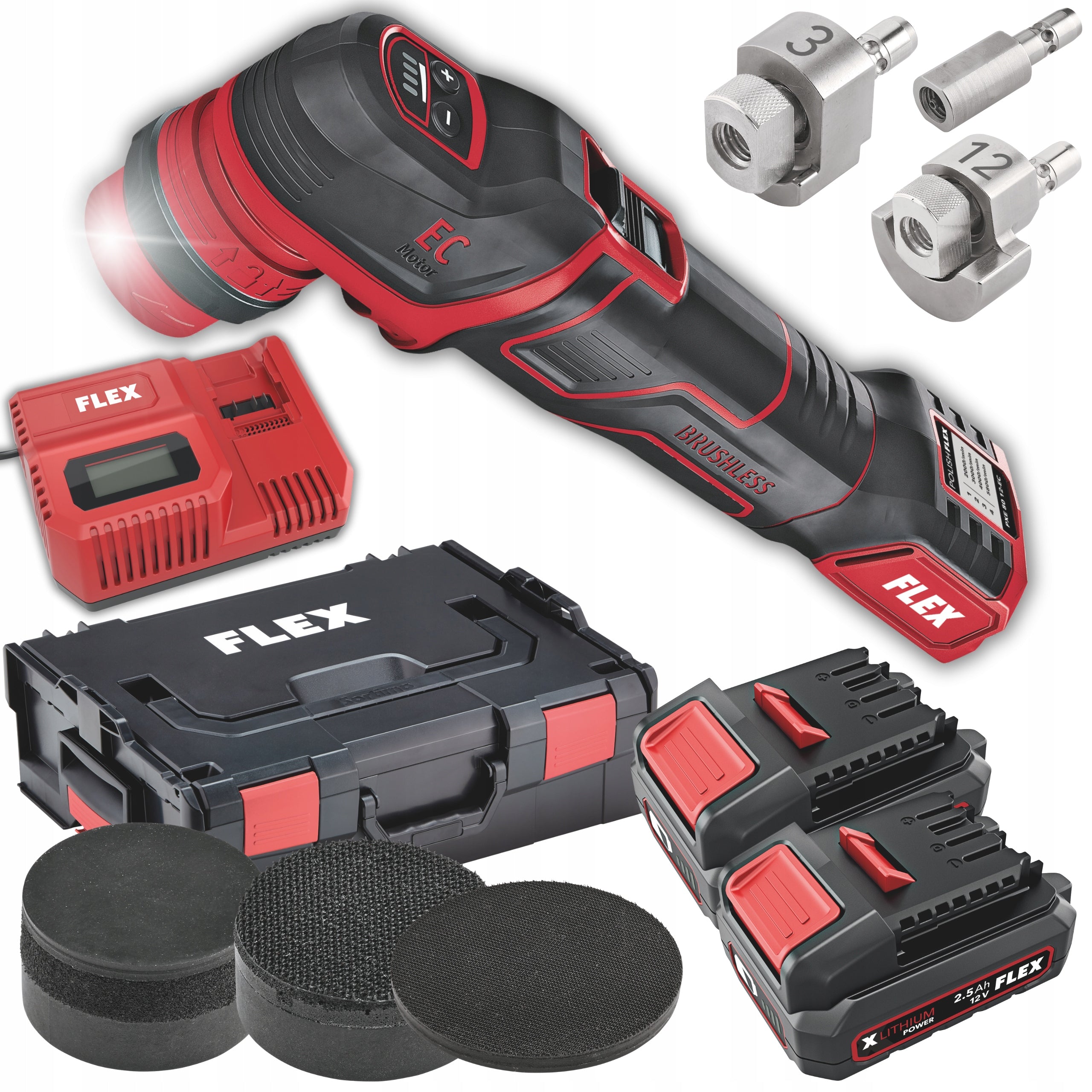 CORDLESS POLISHER WITH ECCENTRIC HEAD FLEX PXE 80 12-EC/SET