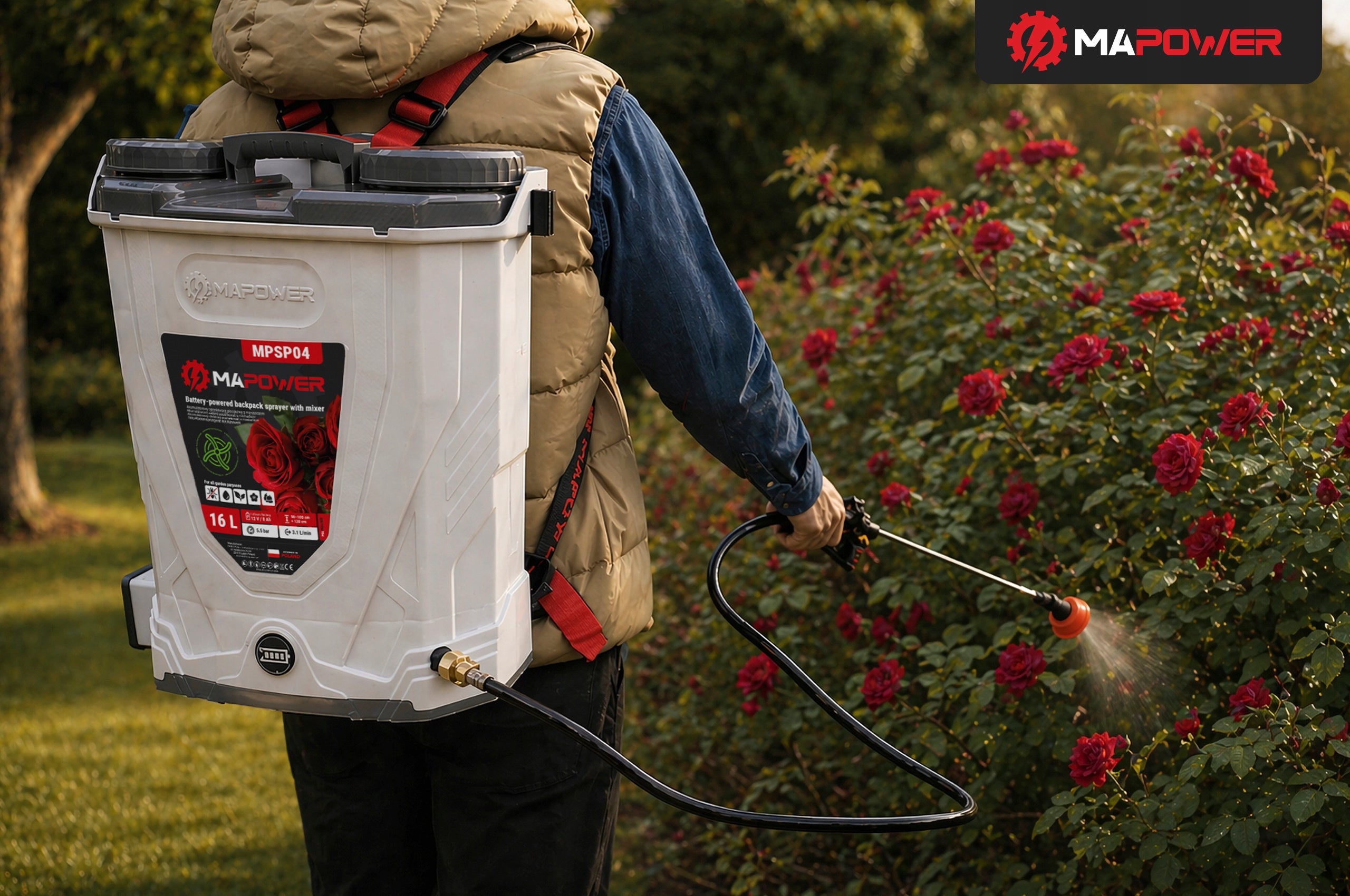 CORDLESS PRESSURE BACKPACK SPRAYER WITH MIXER 16L GARDEN Packaging status original