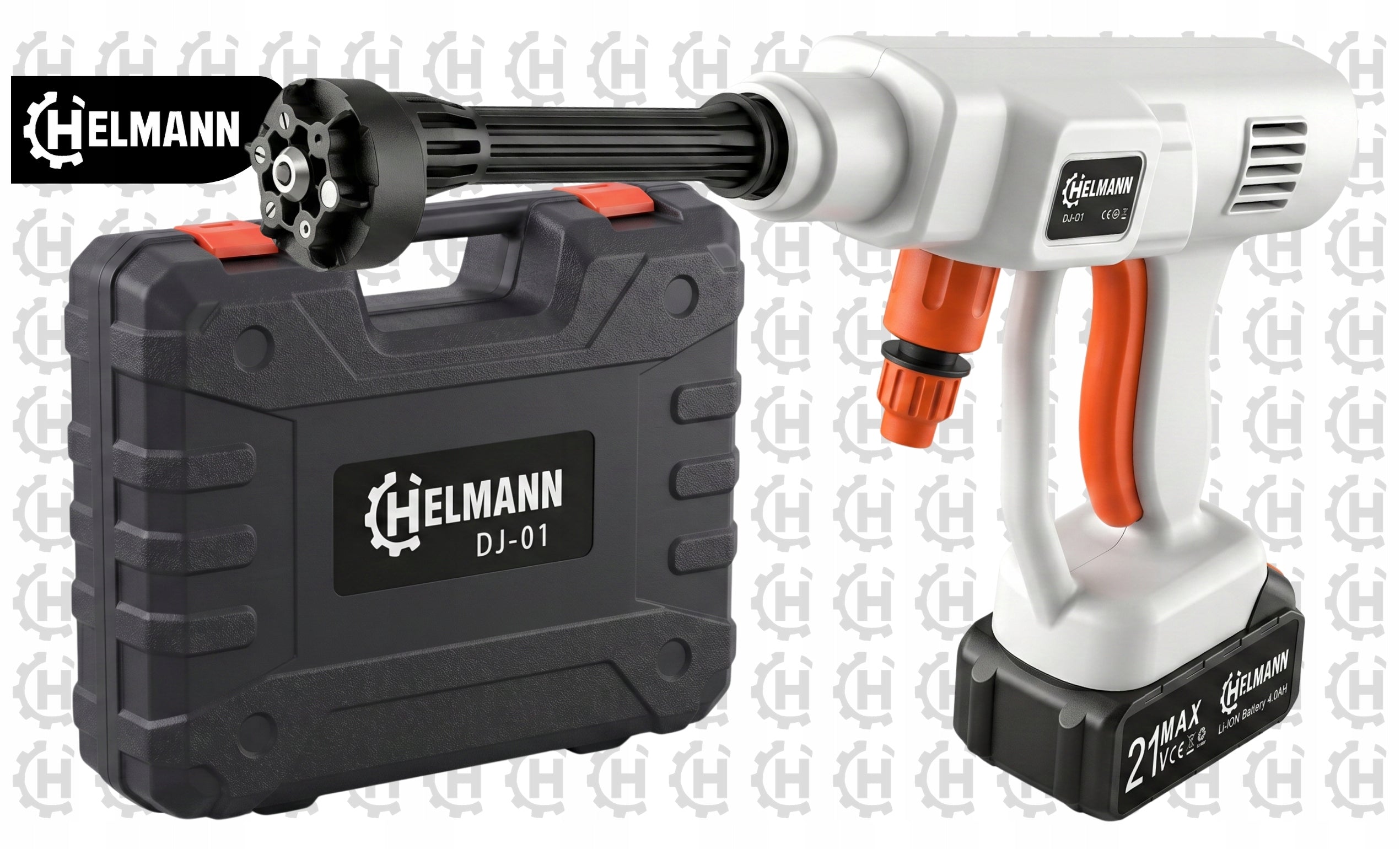 CORDLESS PRESSURE WASHER 60BAR 2X AKU 4AH 21V 6IN1 NOZZLE MULTI SET Operating pressure 60 bar